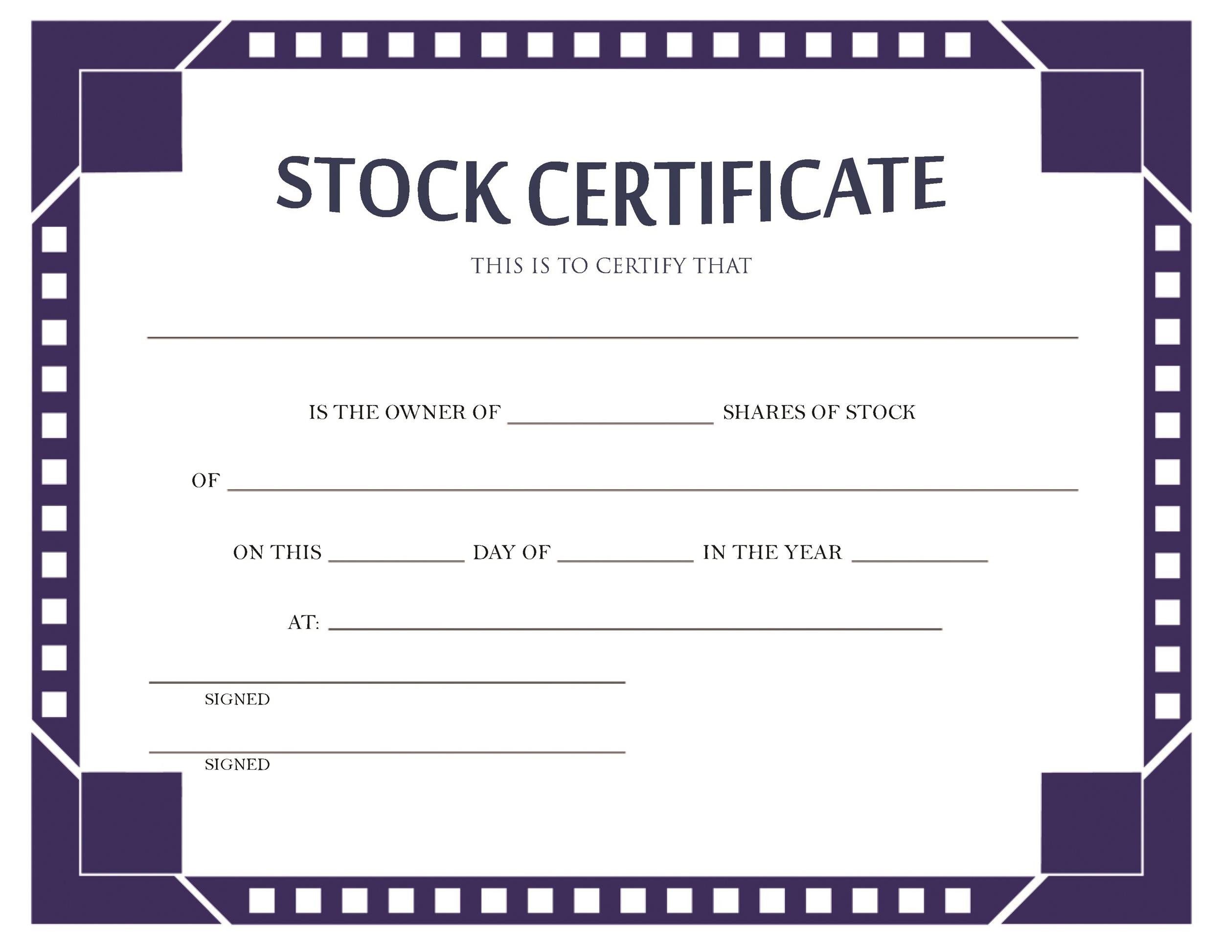 40+ Free Stock Certificate Templates (Word, PDF) ᐅ TemplateLab