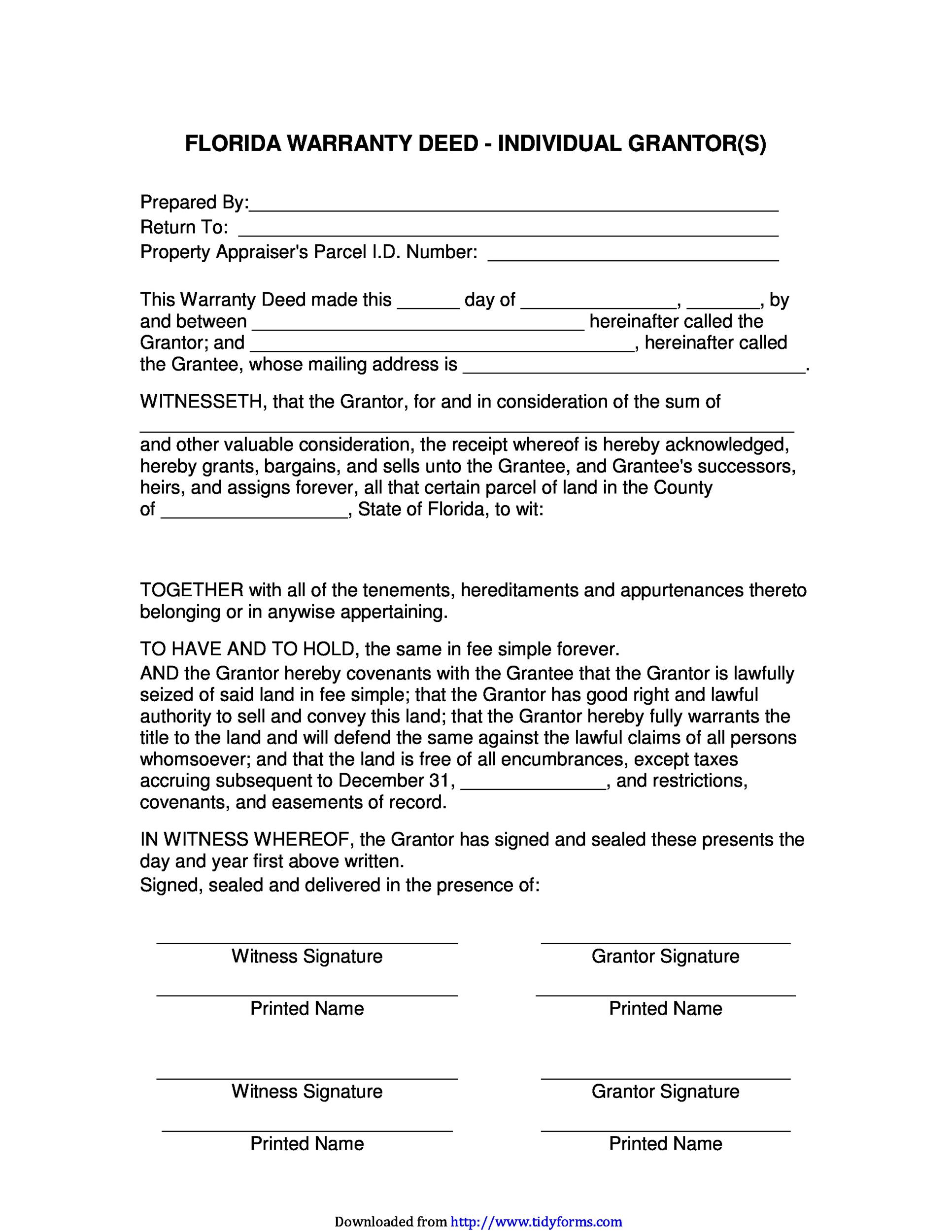 40  Warranty Deed Templates Forms (General Special) Template Lab
