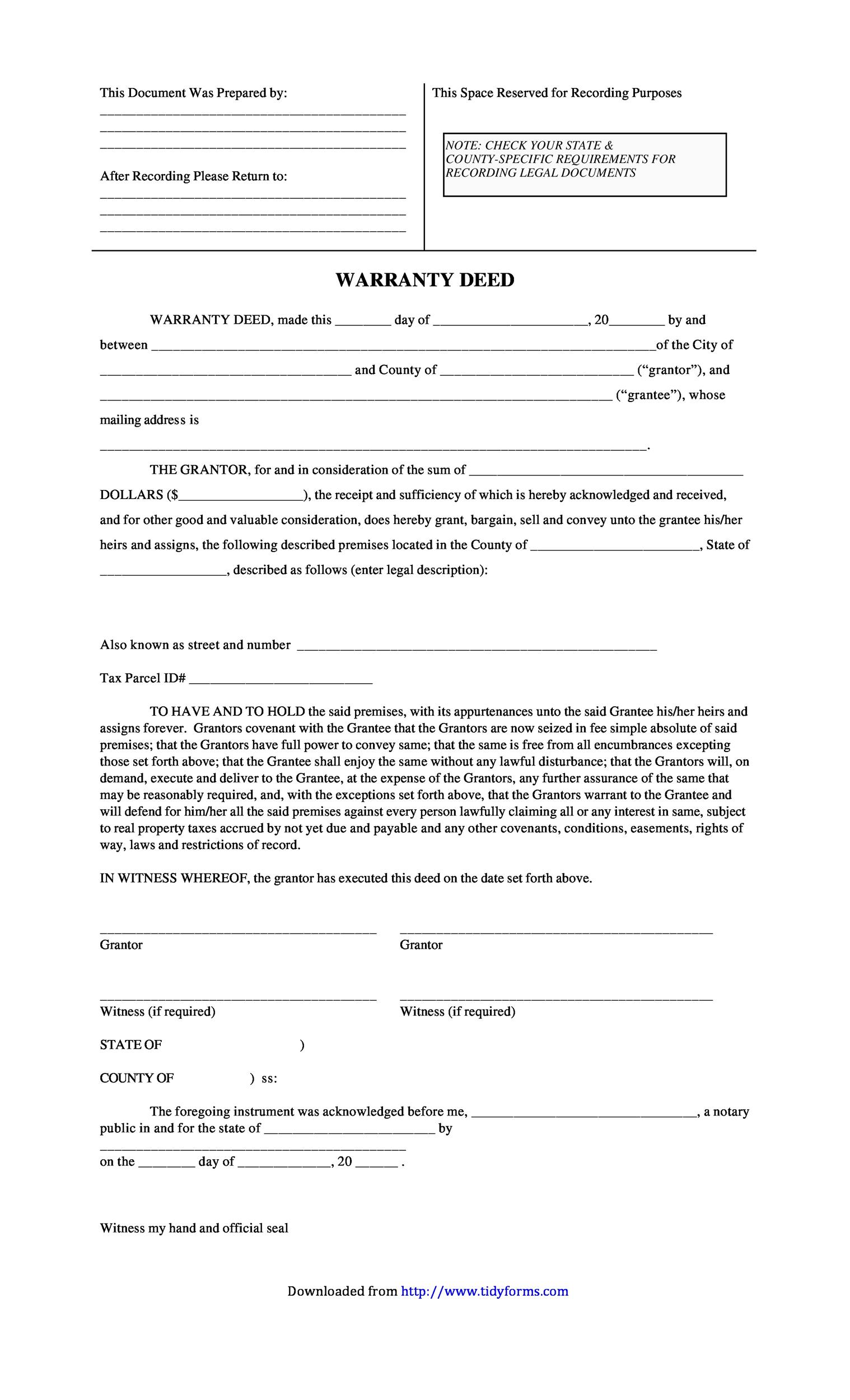 40-warranty-deed-templates-forms-general-special-template-lab