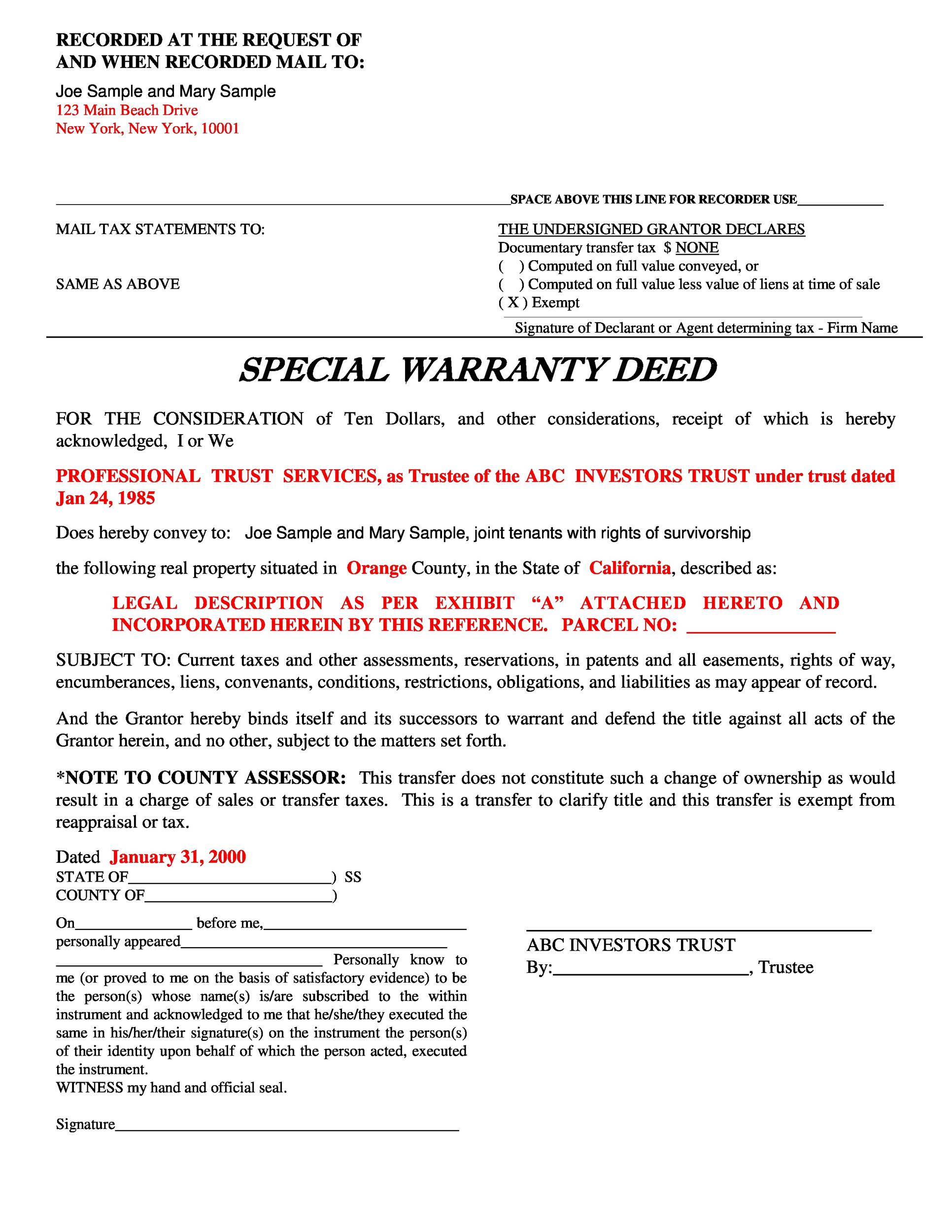 40  Warranty Deed Templates Forms (General Special) ᐅ TemplateLab