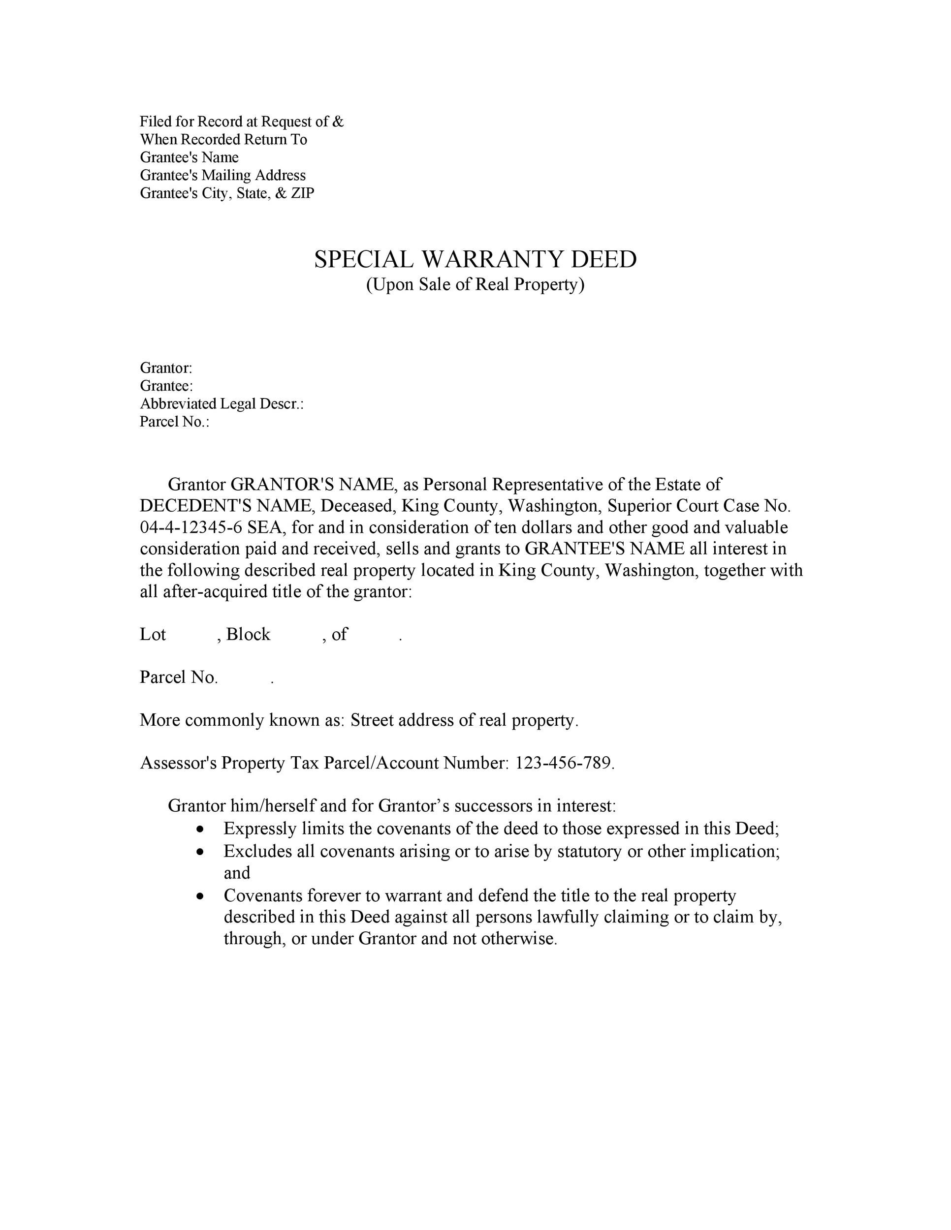 40+ Warranty Deed Templates & Forms (General, Special) ᐅ TemplateLab