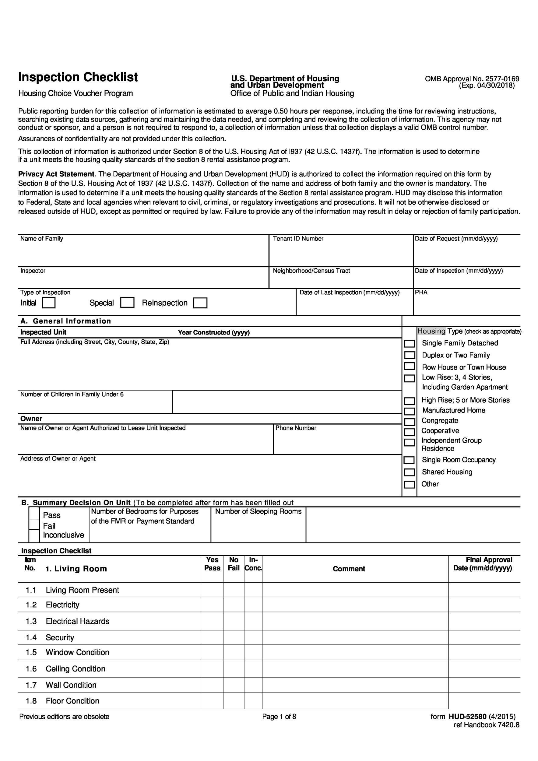 Printable Home Inspection Checklists Word PDF