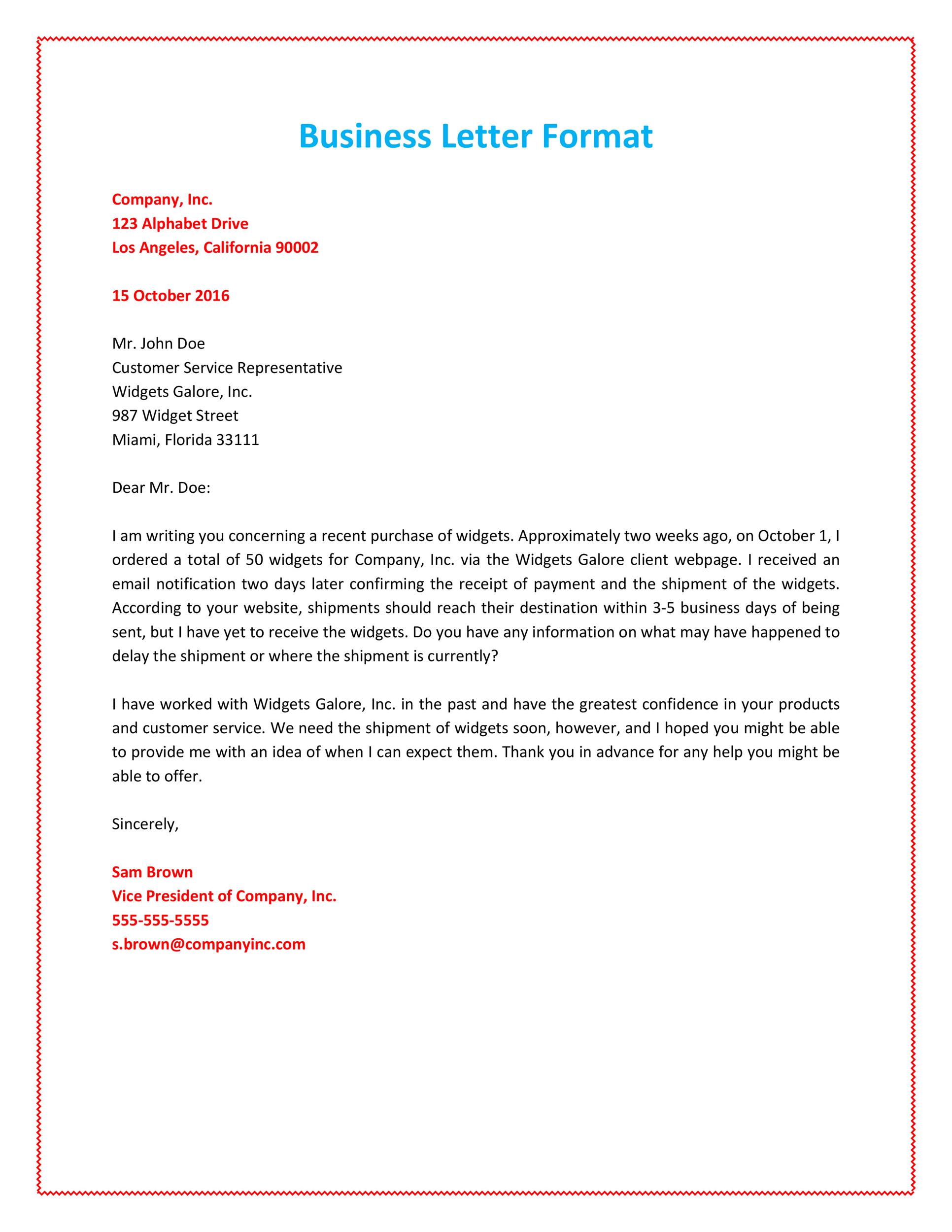 Sample Business Letters