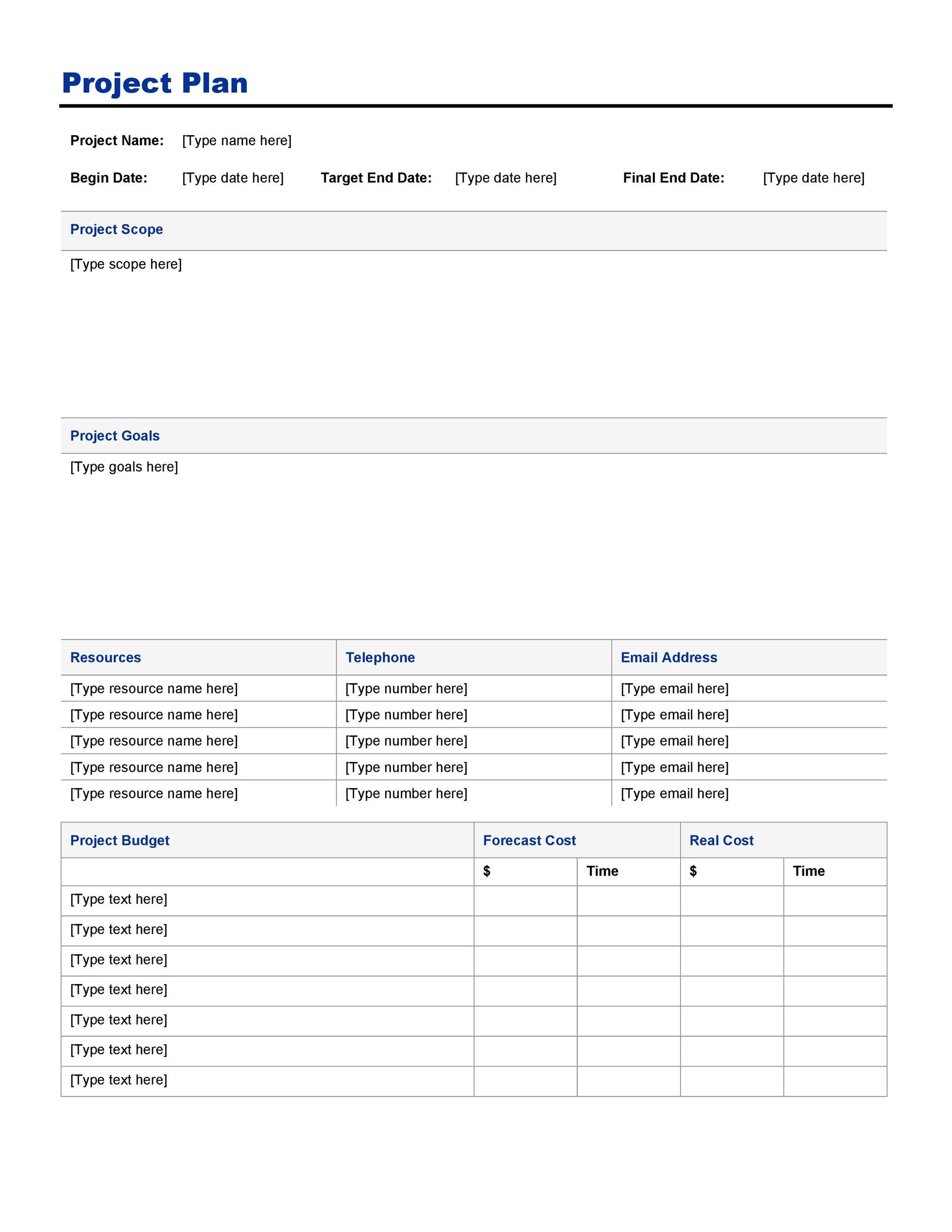 Simple Project Management Template from templatelab.com