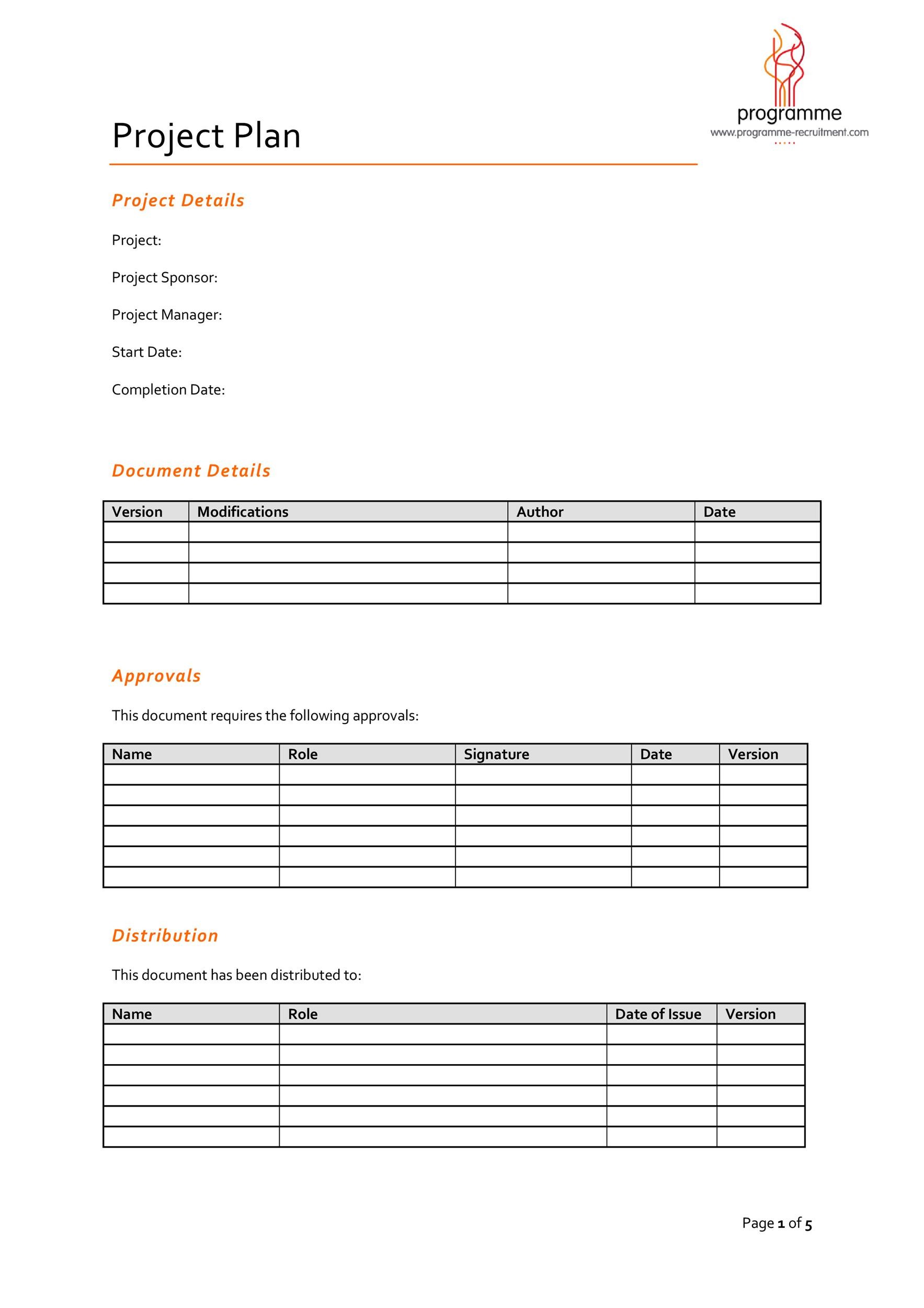 48 Professional Project Plan Templates [Excel, Word, PDF] ᐅ TemplateLab