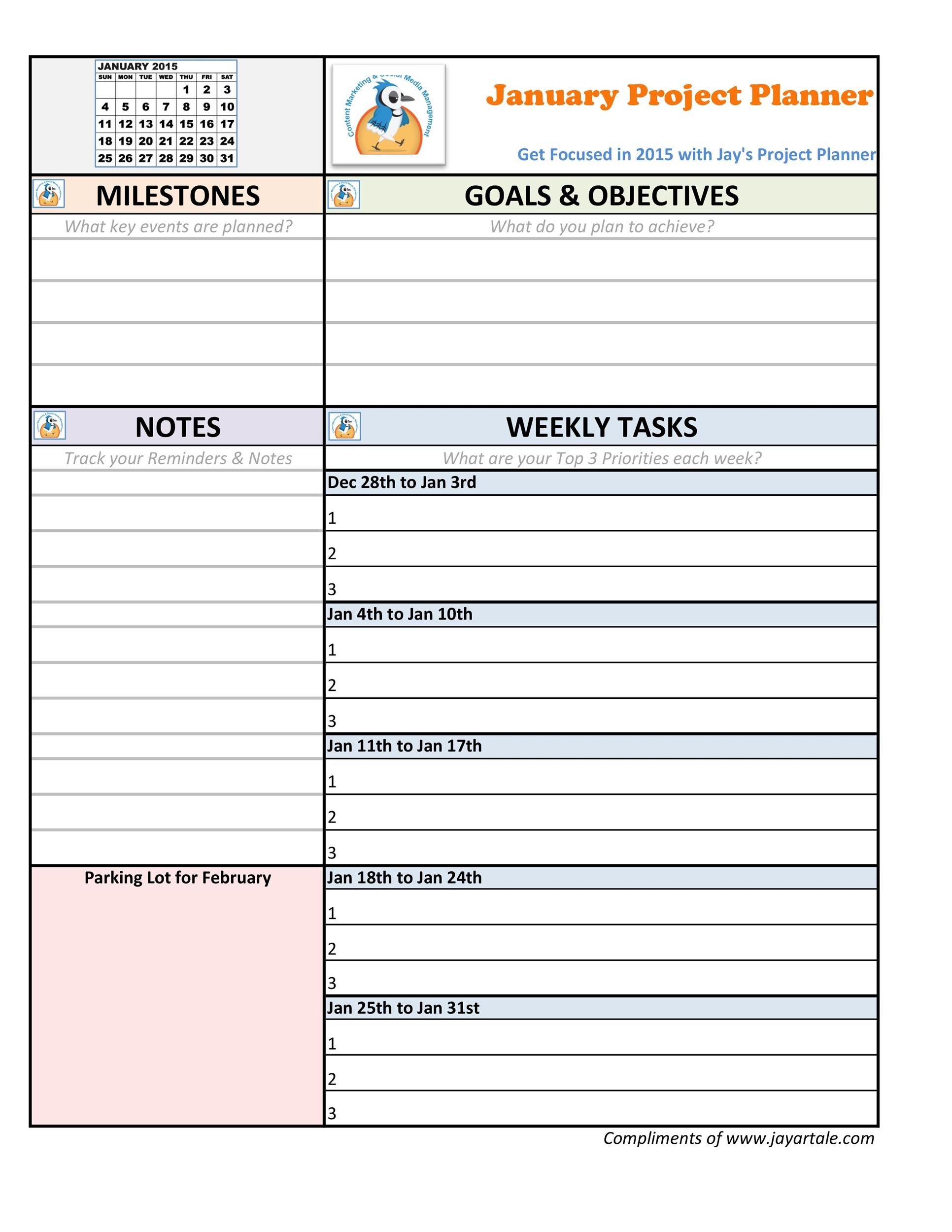 Free Printable Project Planner Template - Printable Templates