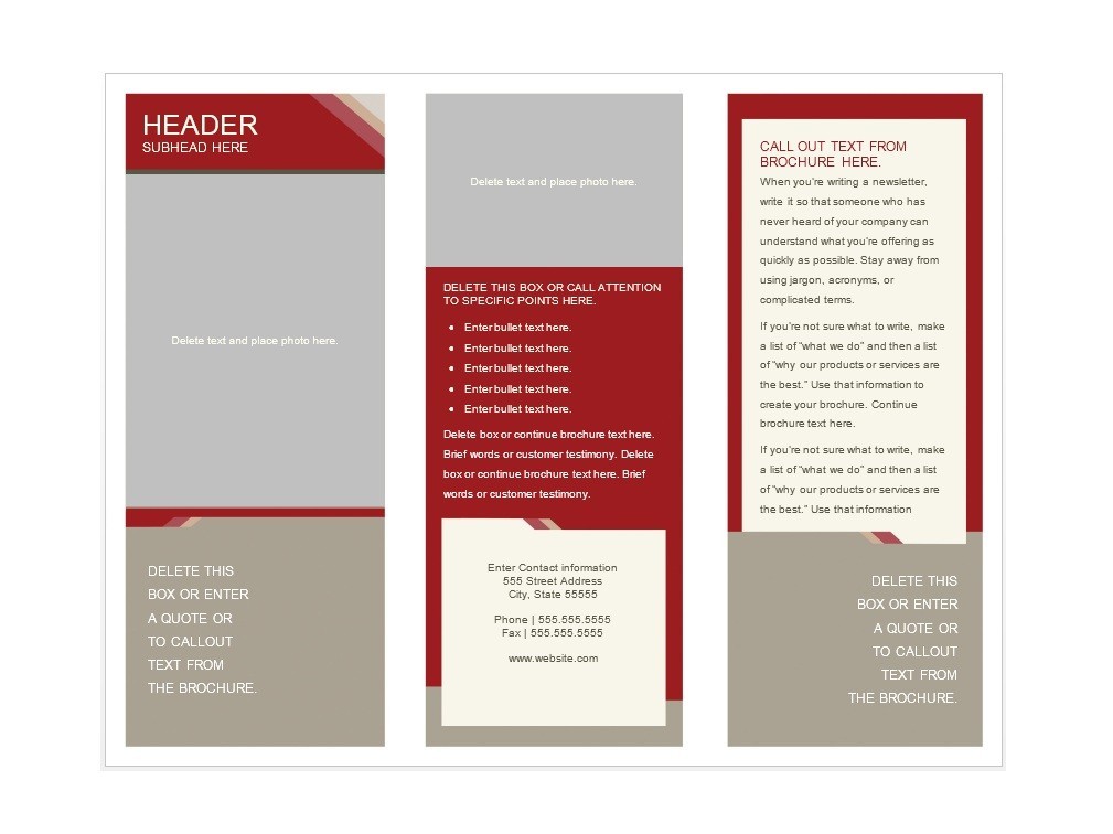 how to write brochure for a company