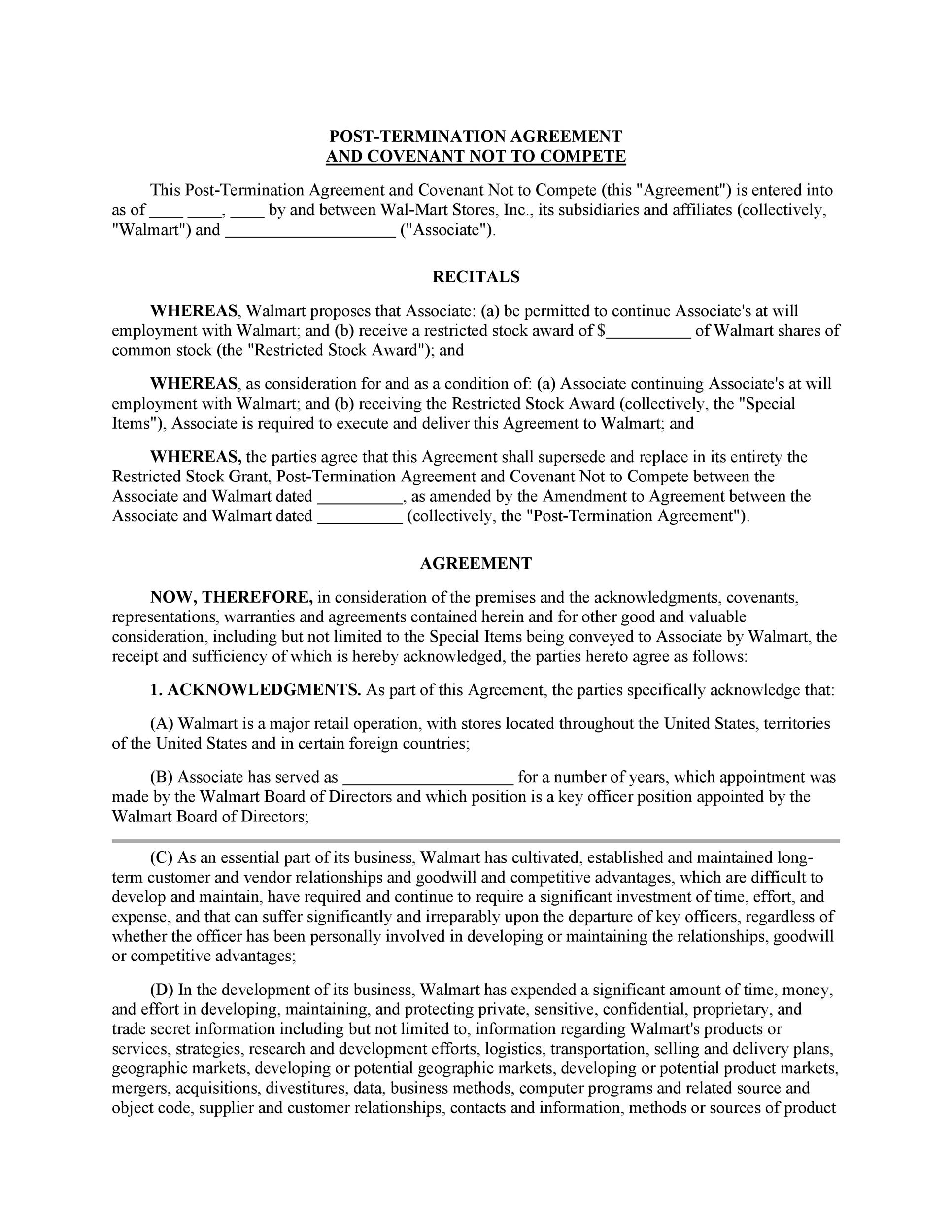 Non Solicitation Agreement Texas Template