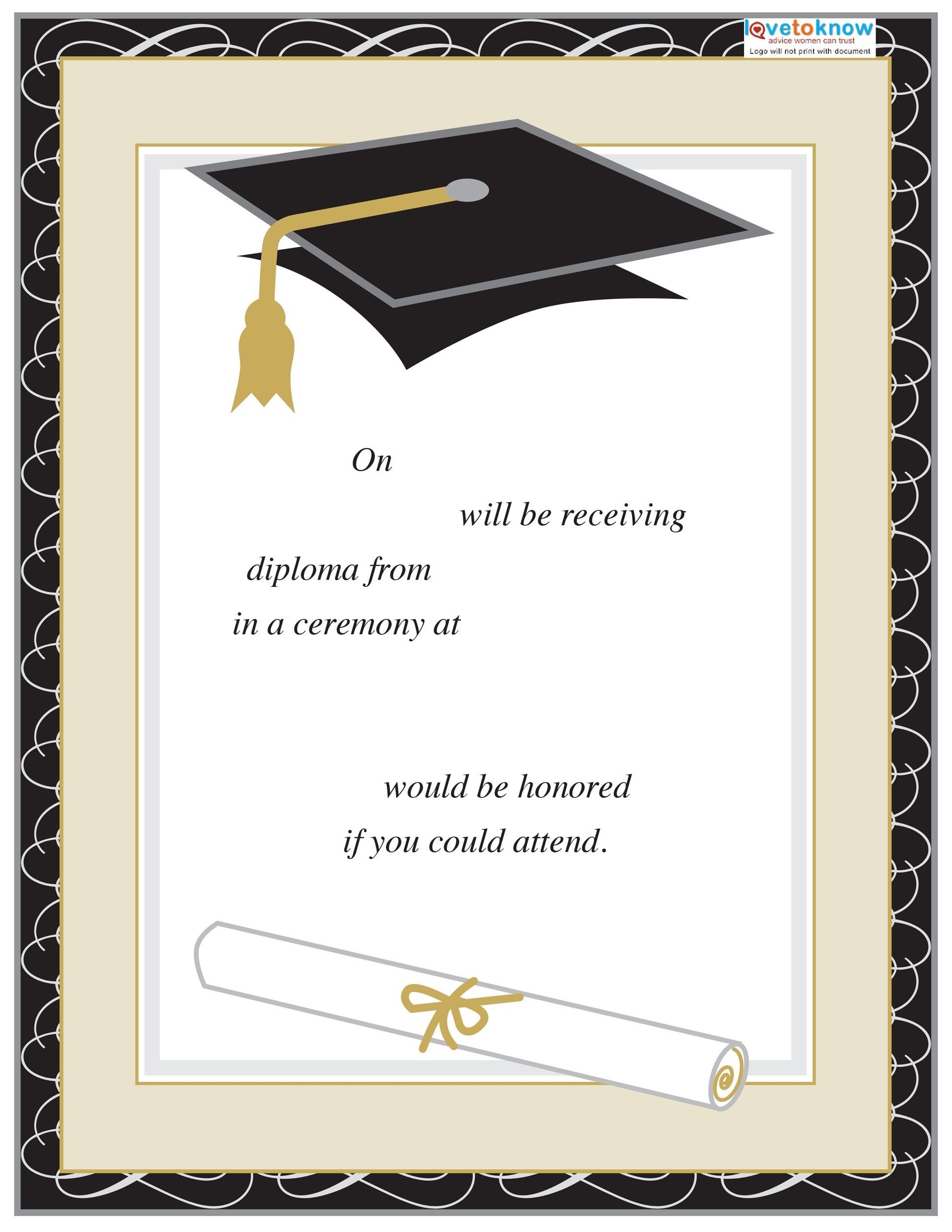 Graduation invitation sample