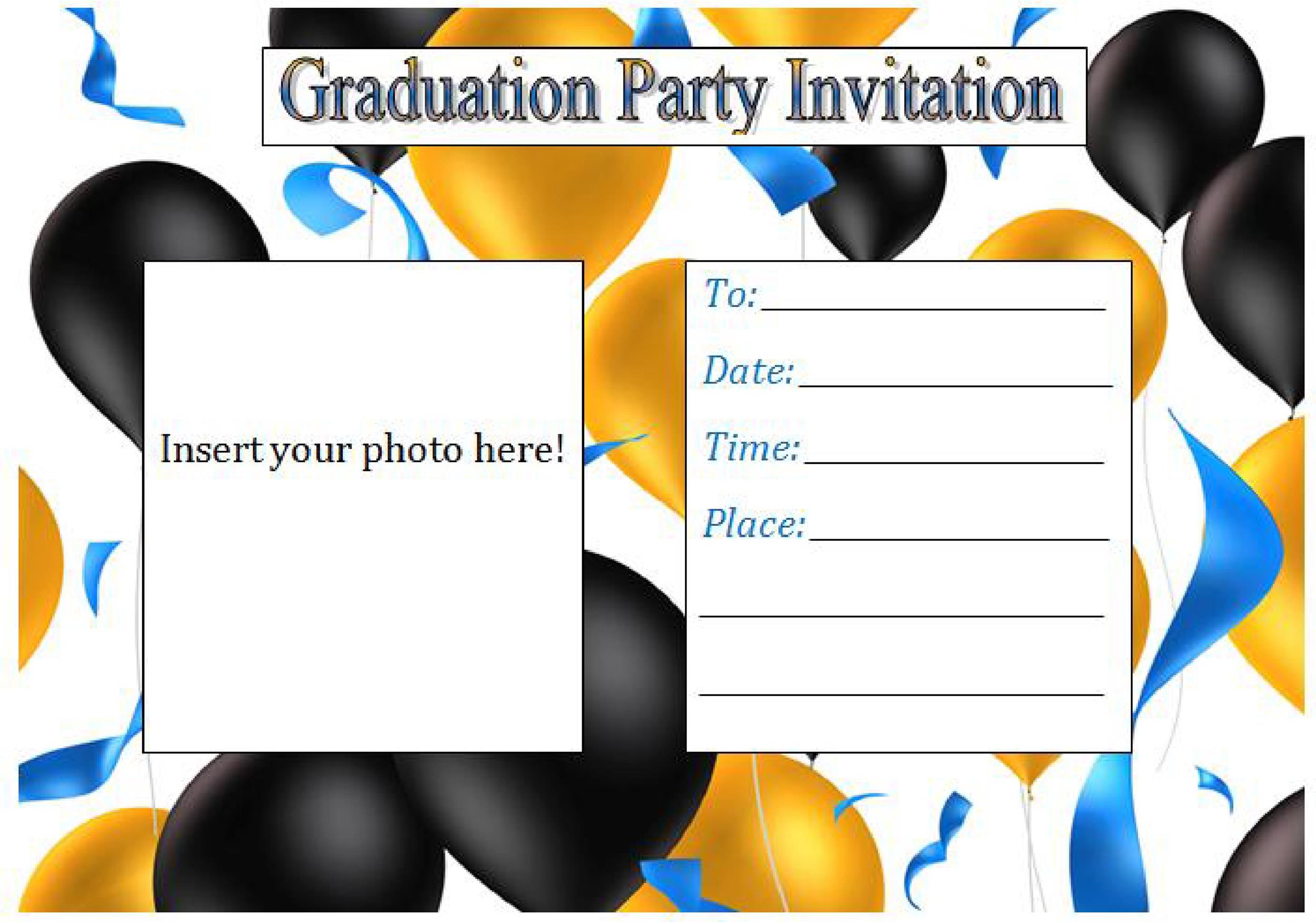 Printable Blank Graduation Invitation Template