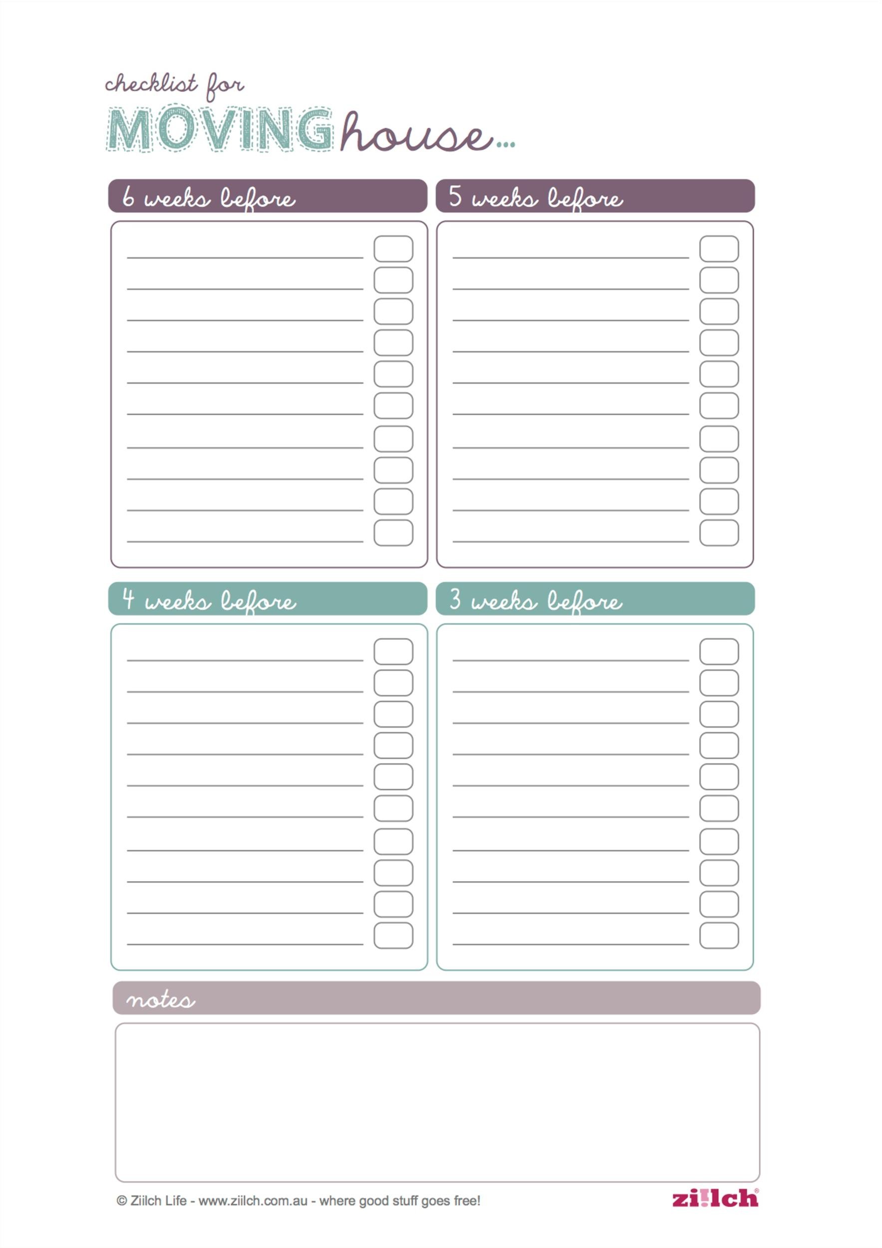 45 Great Moving Checklists [Checklist for Moving In / Out] Template Lab
