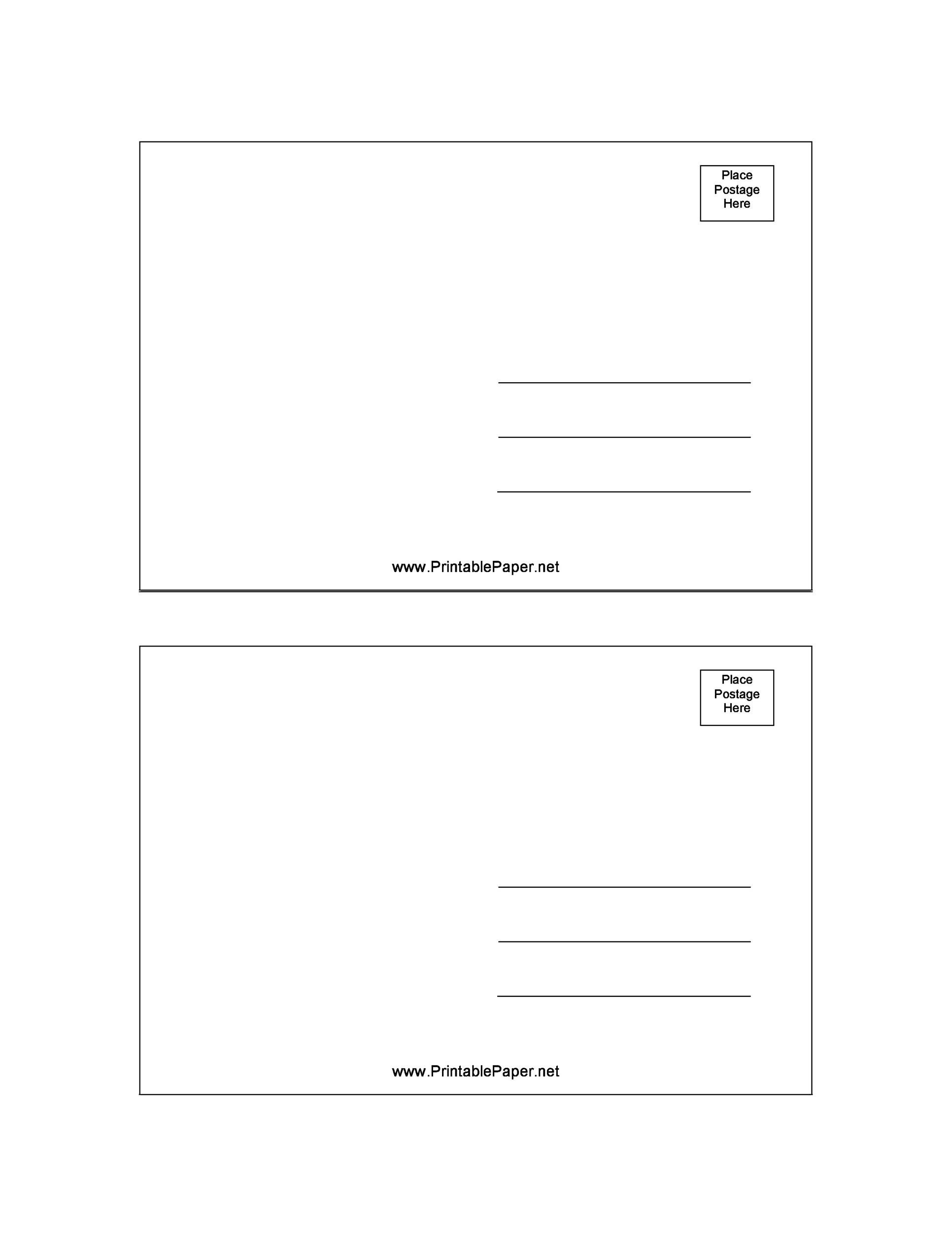 Free Printable Postcard Templates Downloads