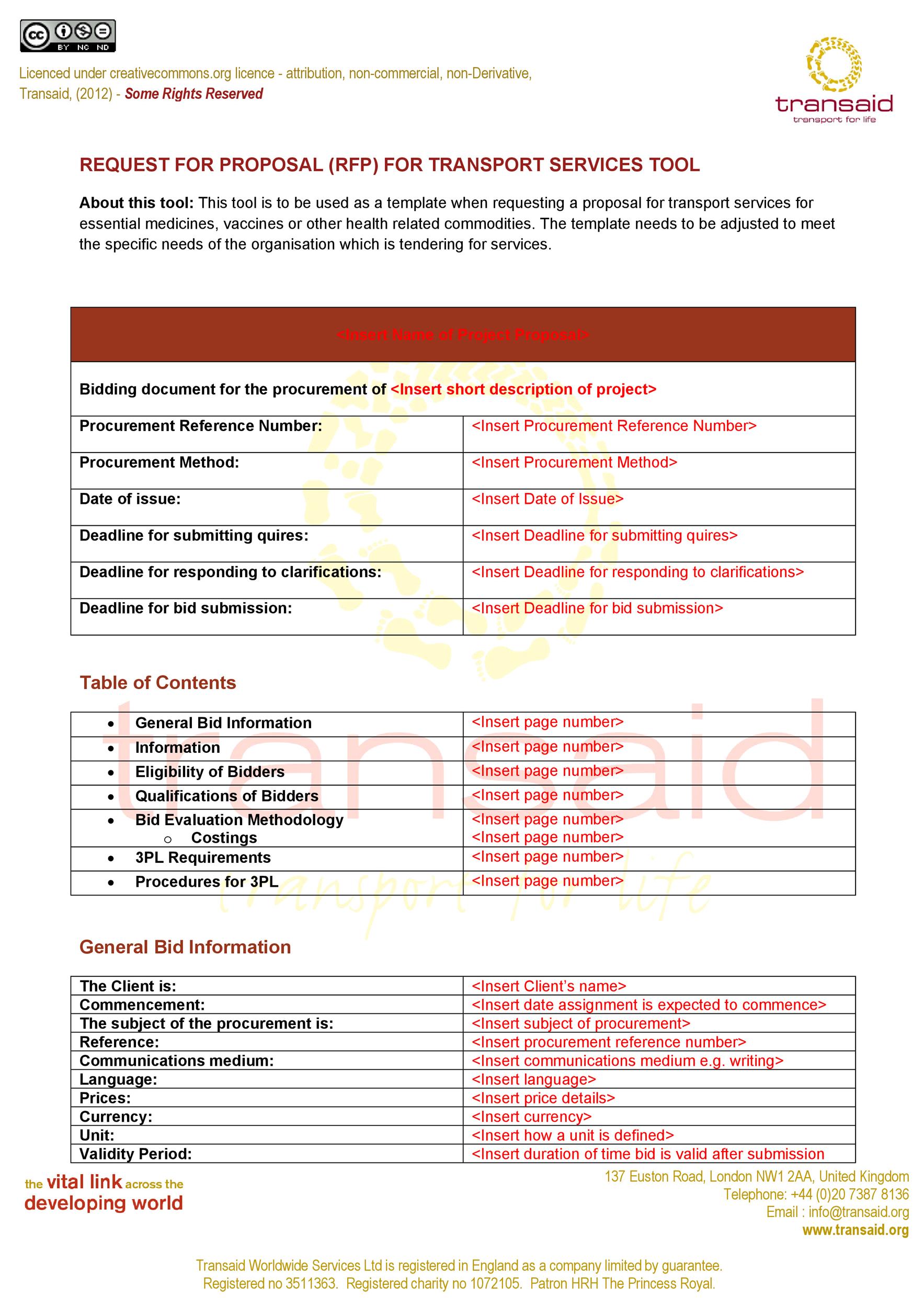 Bid Request Template