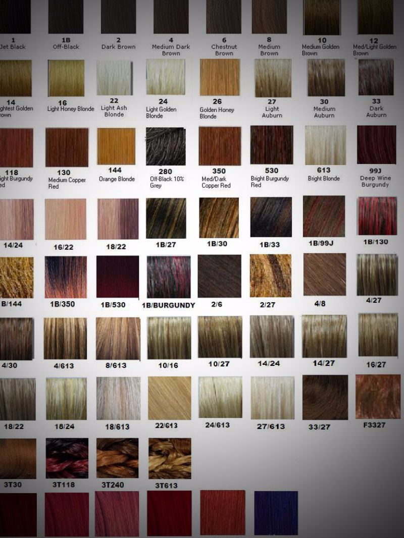 Hairdreams Color Chart