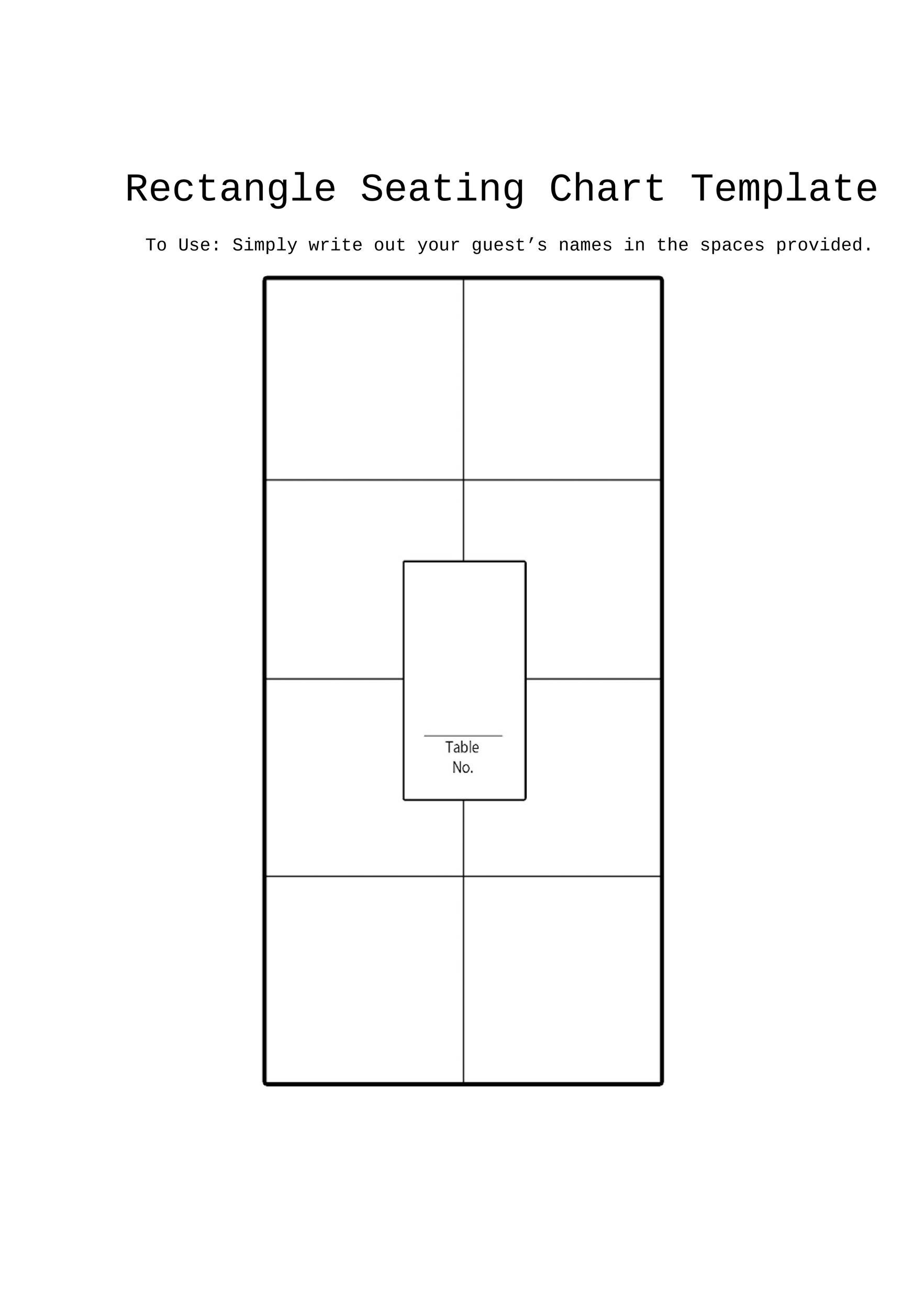 Blank Seating Chart Template