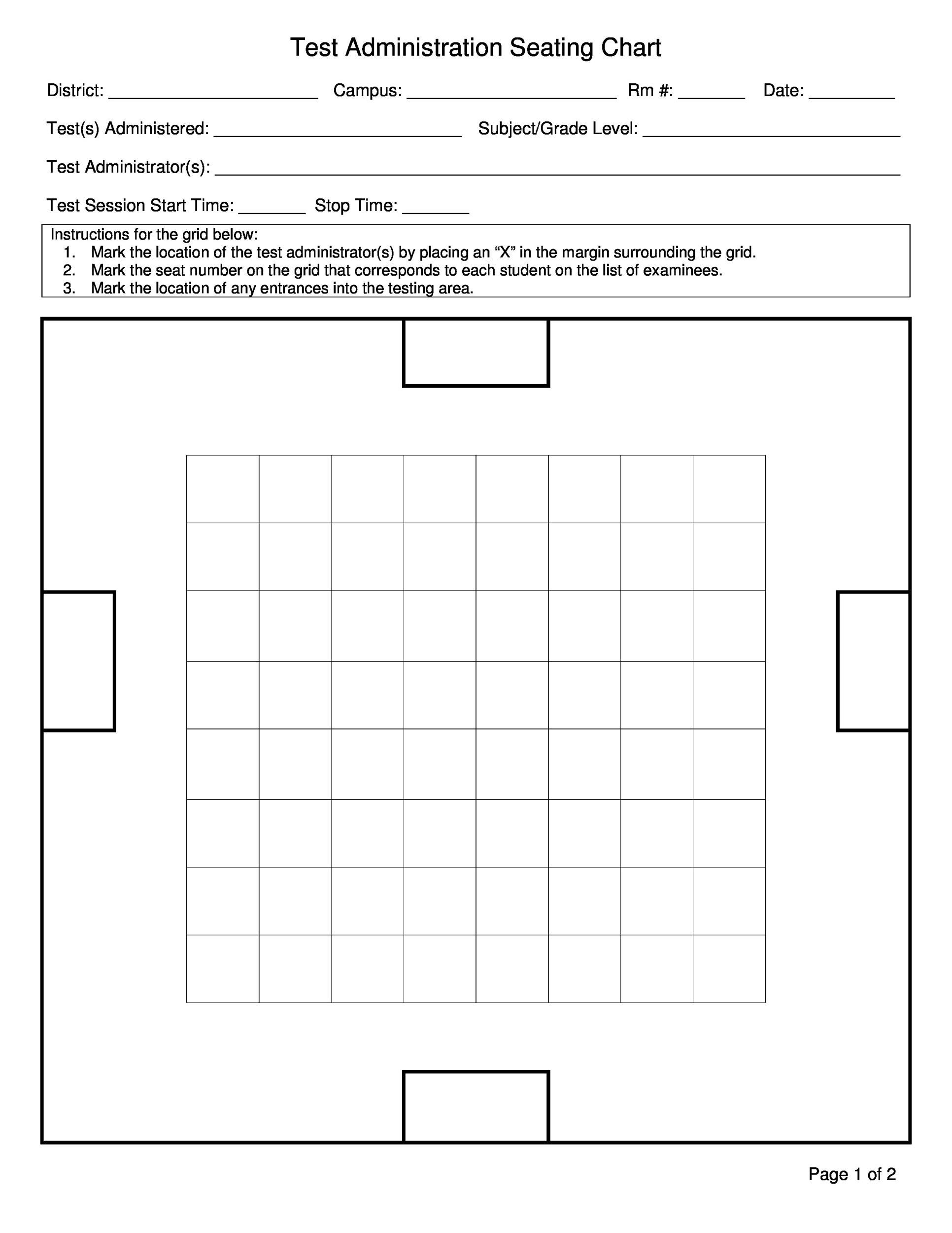 Dinner Seating Chart Template