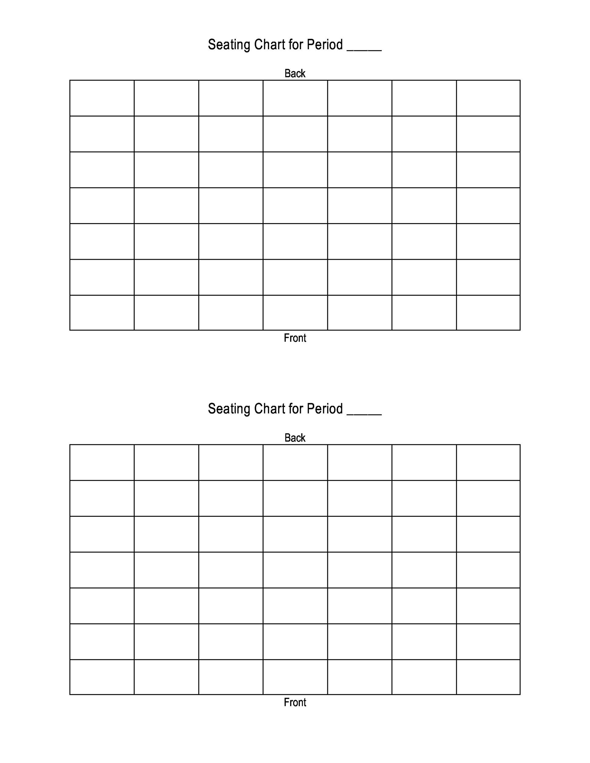 Blank Seating Chart