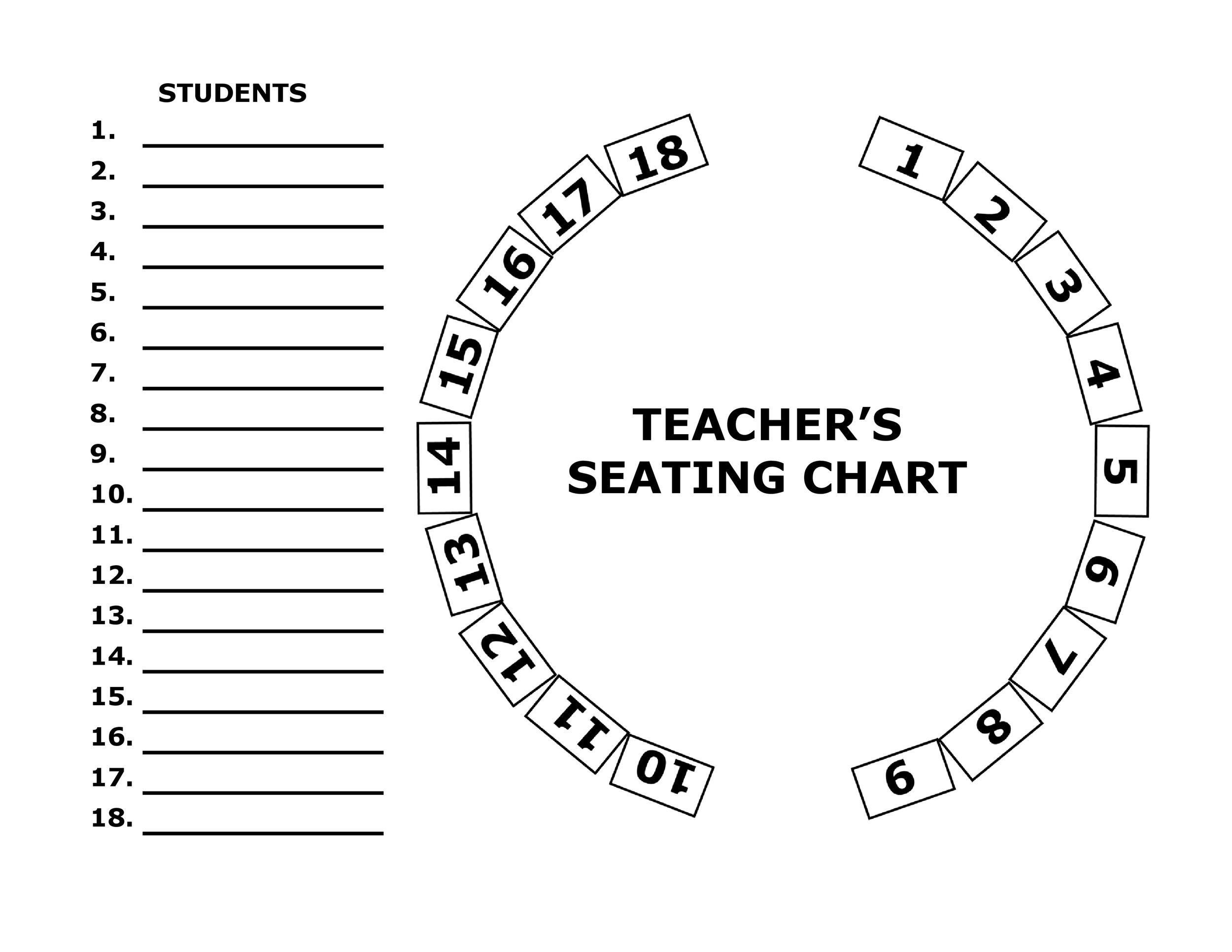 Dinner Party Seating Chart Template