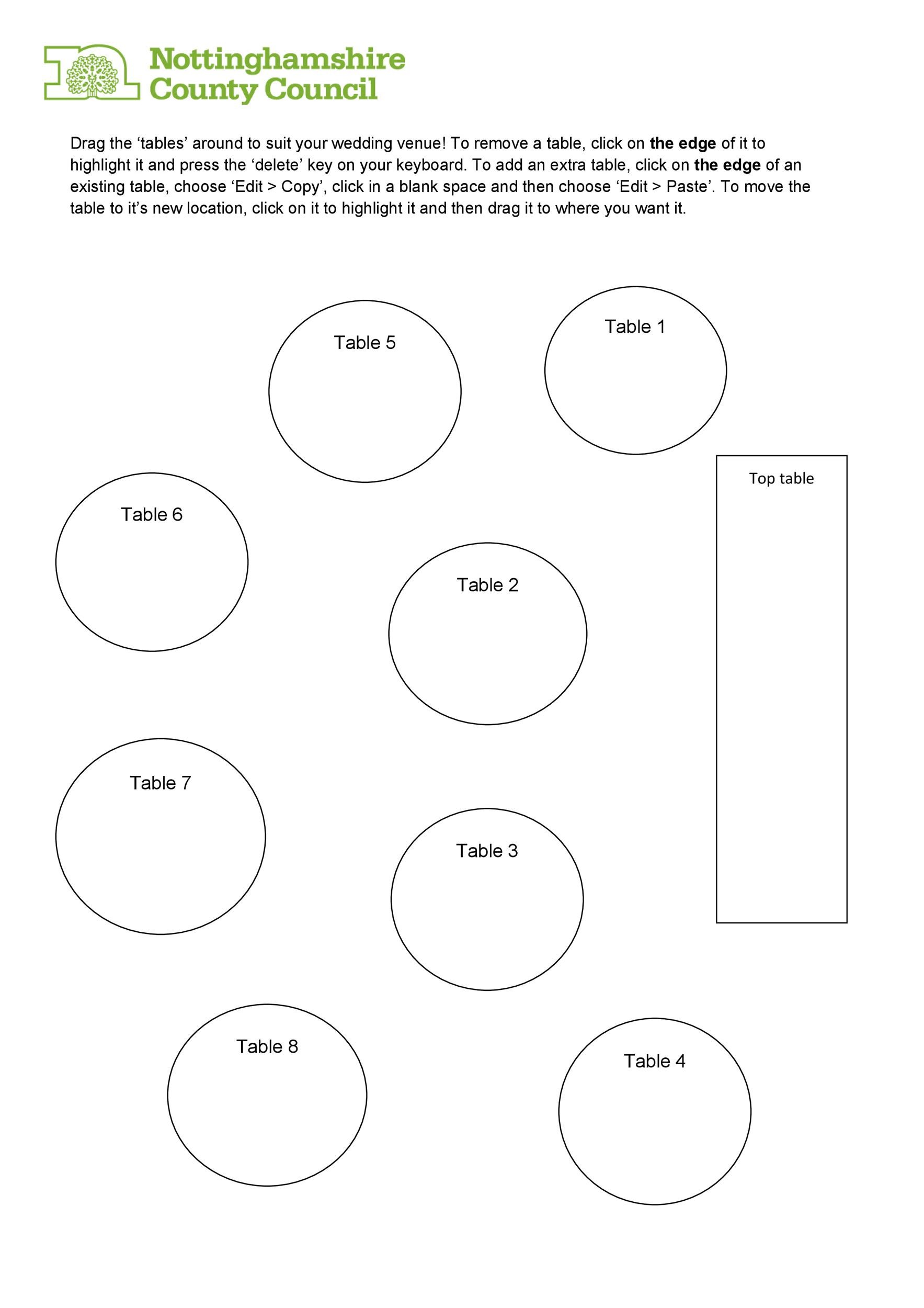 8 Person Round Table Seating Chart Template
