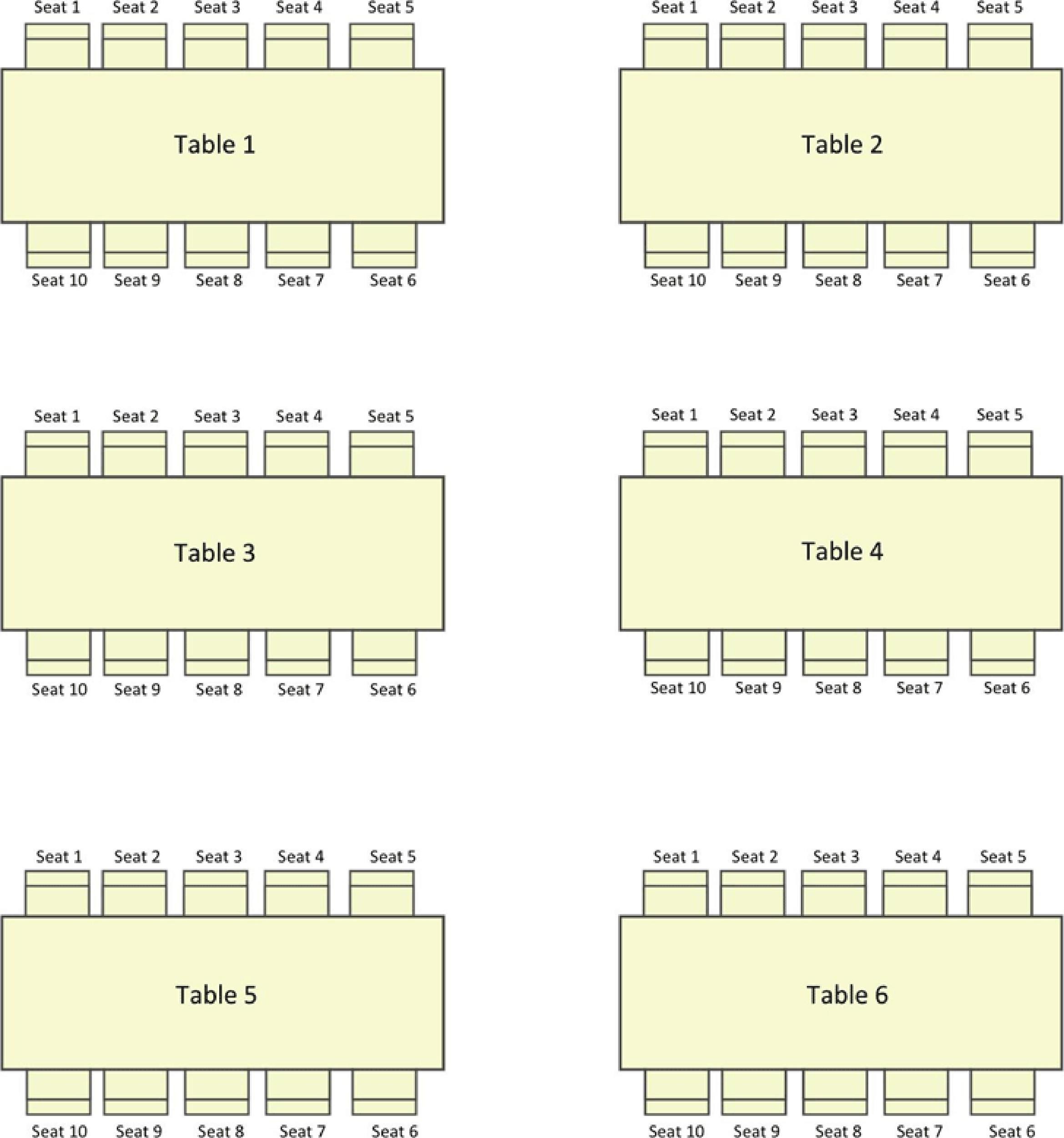 Conference Table Seating Chart Template