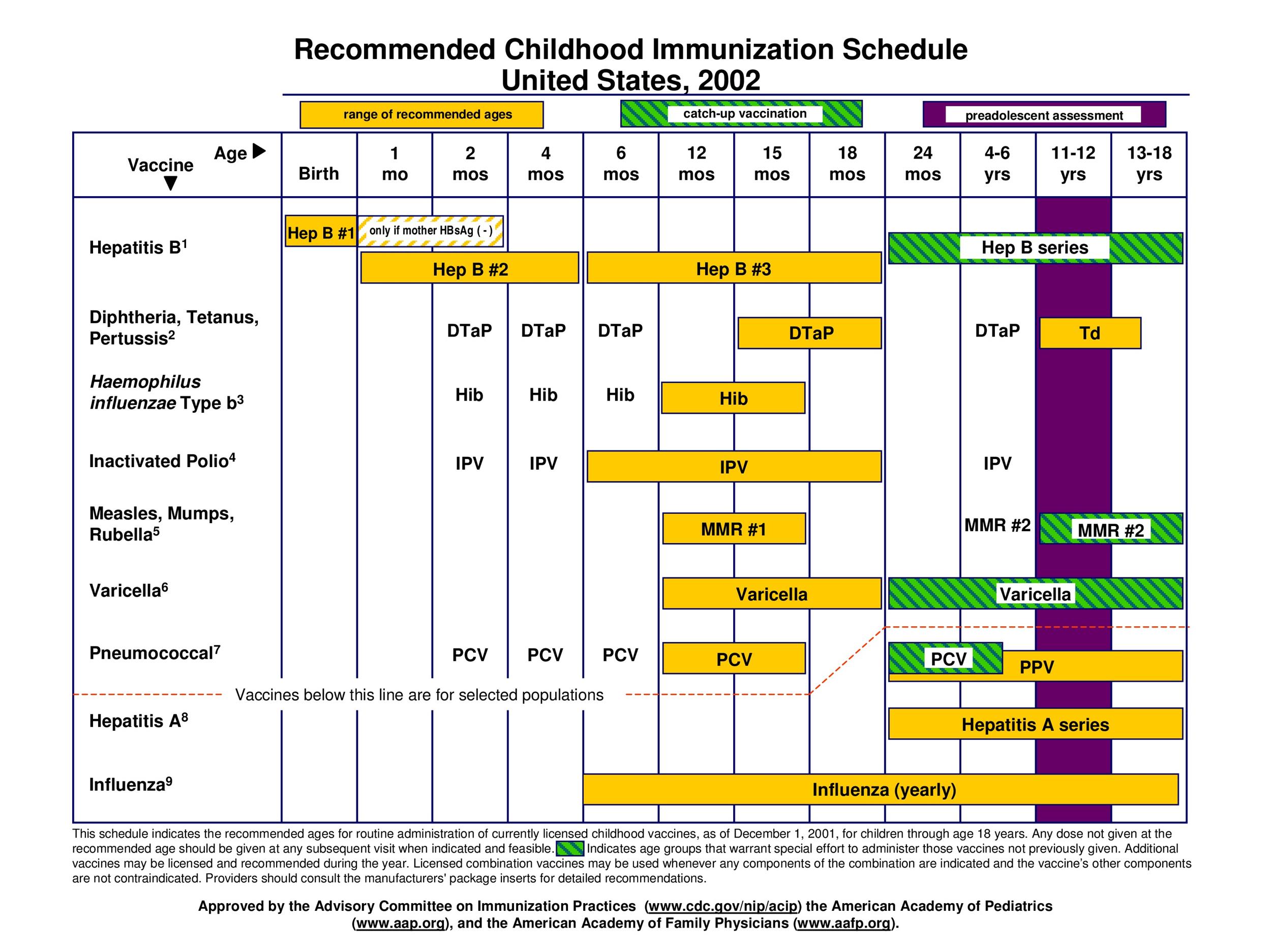 Chart Of Child Vaccination