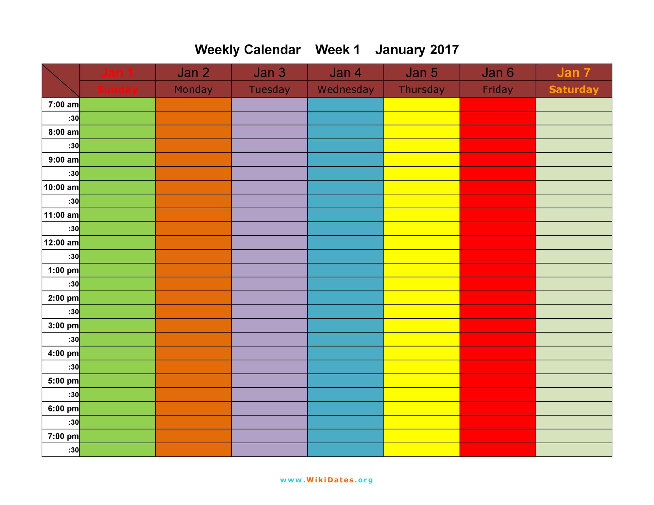 Blank Weekly Calendar Template Weekly Calendar 01 Htoeqy