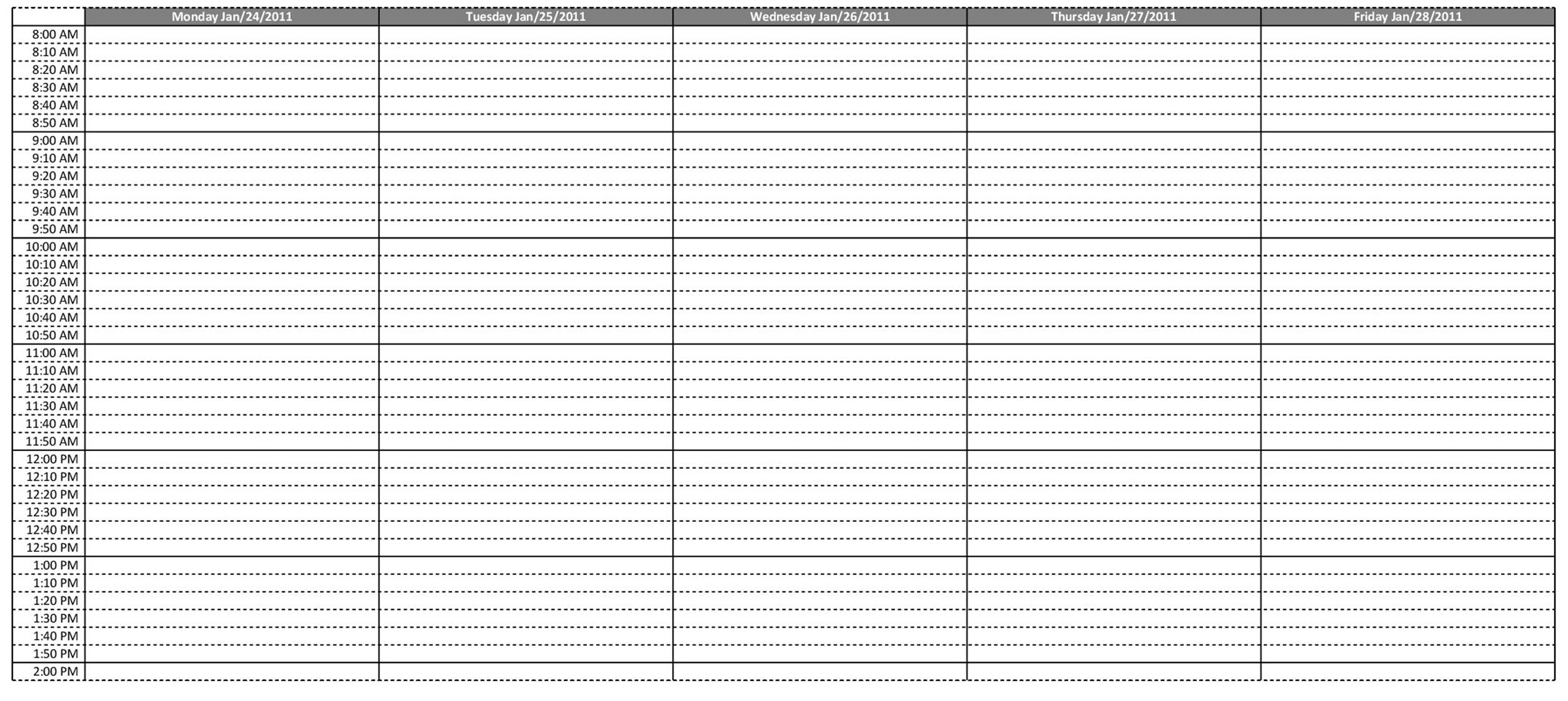 26 Blank Weekly Calendar Templates [PDF, Excel, Word] Template Lab