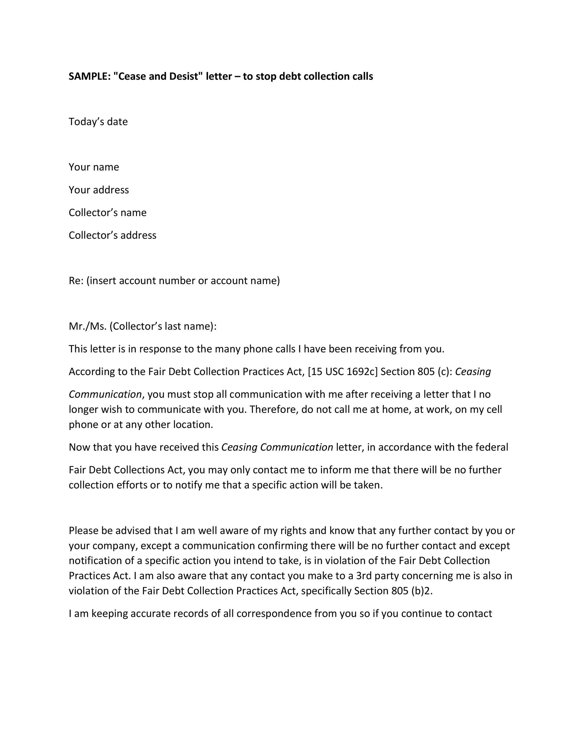 30  Cease and Desist Letter Templates FREE Template Lab