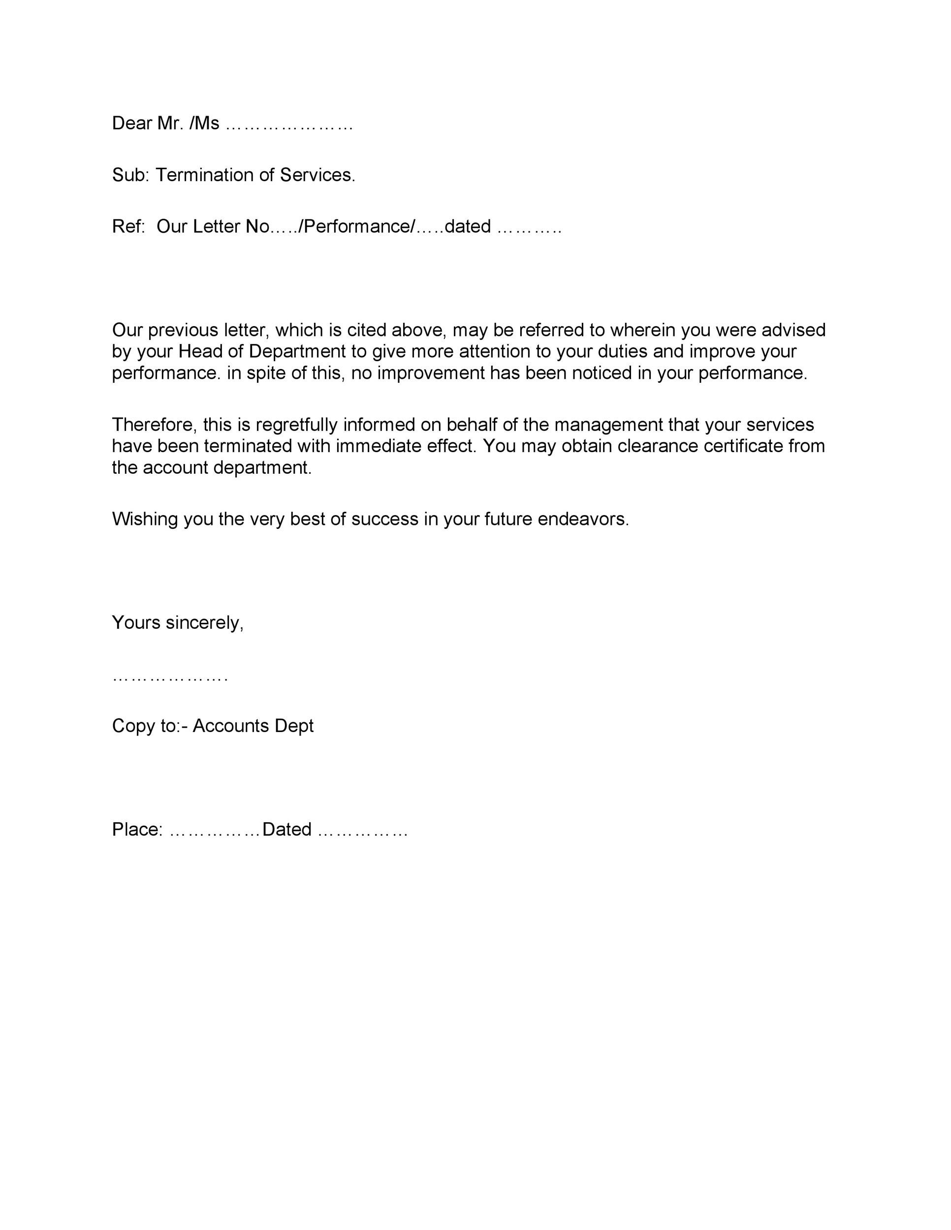 35 Perfect Termination Letter Samples [Lease, Employee ...