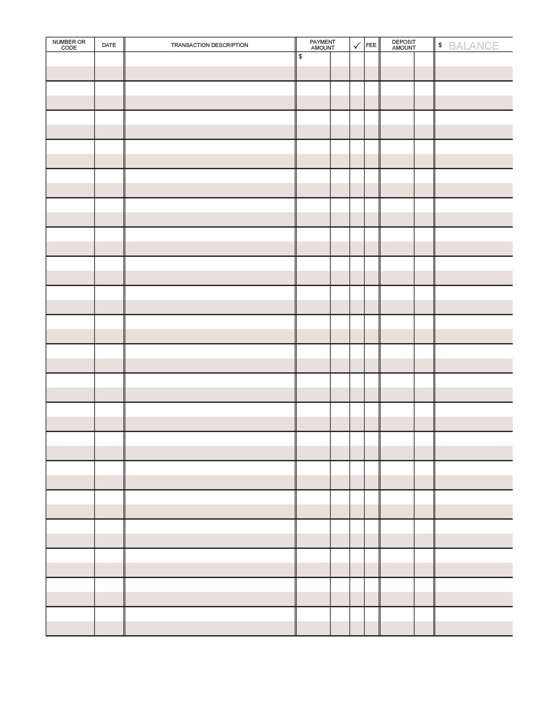 Free Printable Checkbook Registers