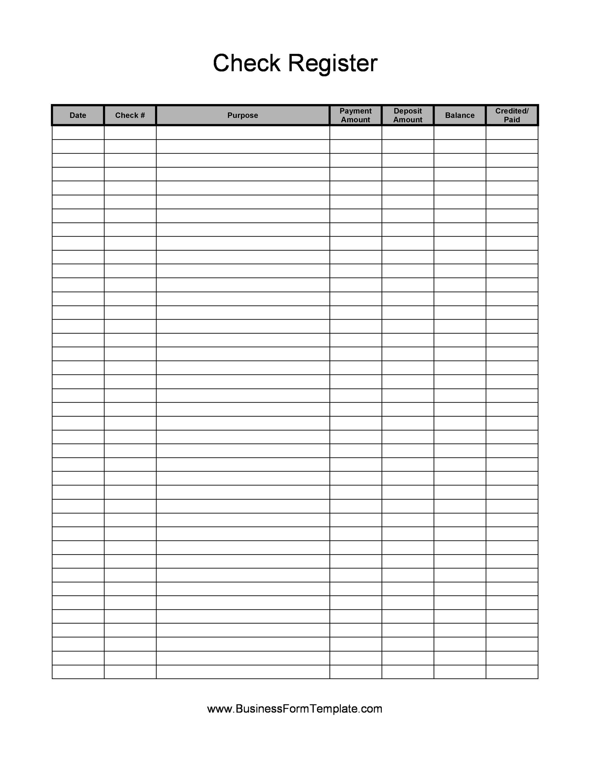 Free Printable Check Register FREE DOWNLOAD Aashe