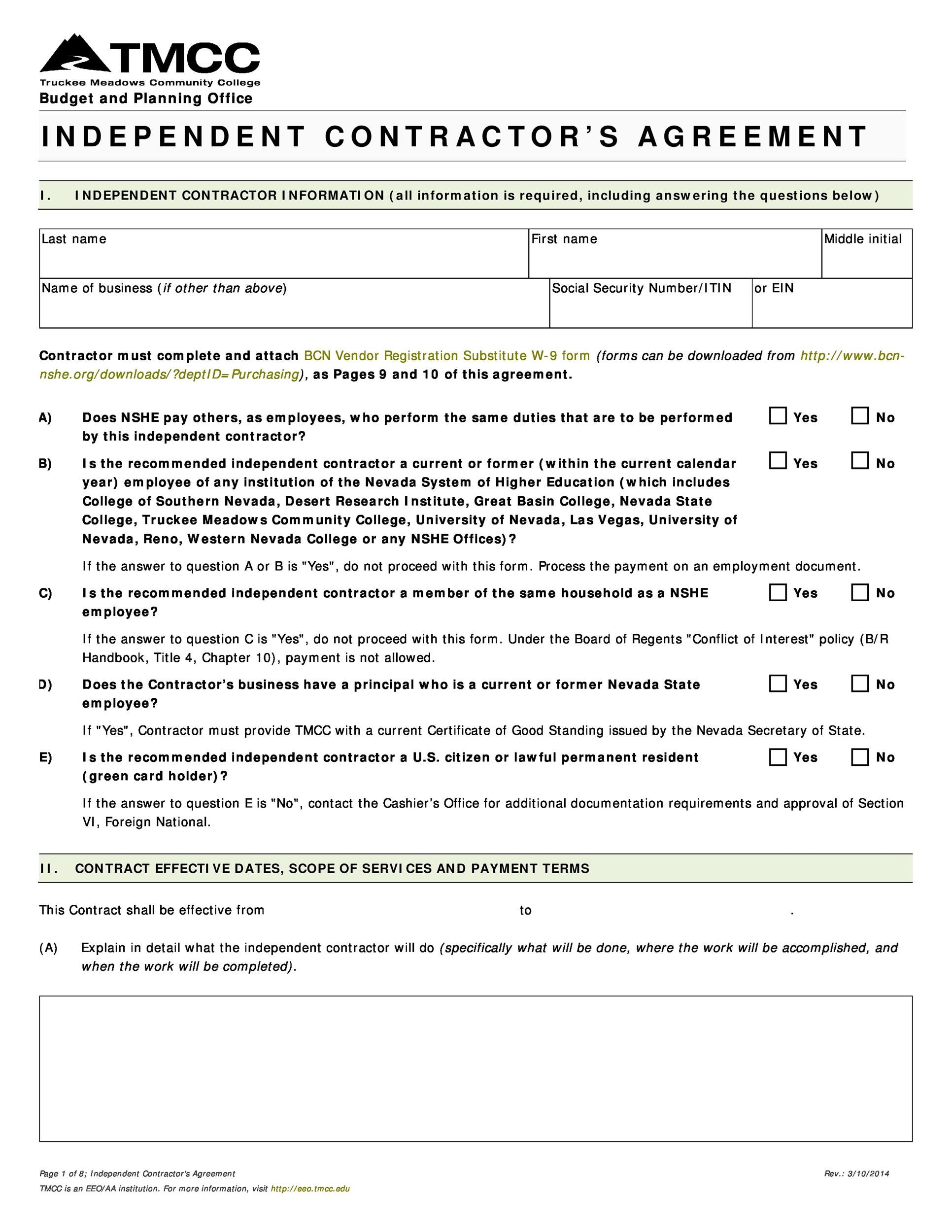 Free Contractor Contract Template from templatelab.com