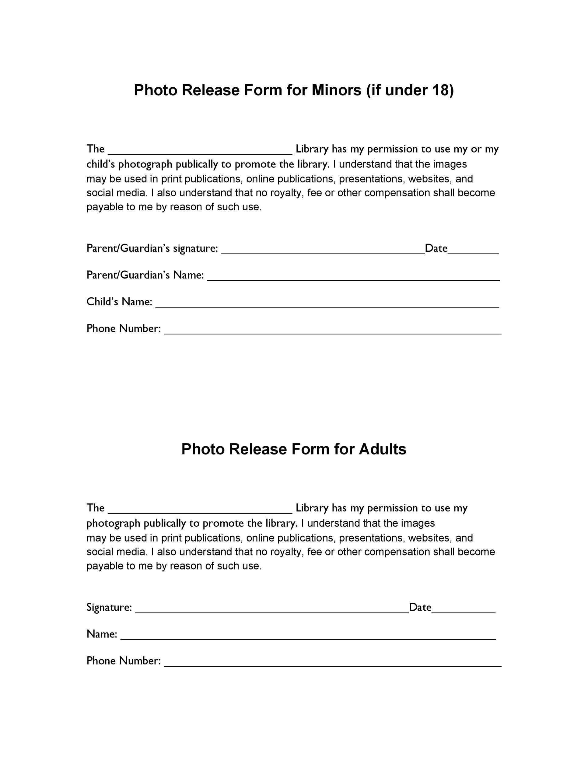 free photo release form
 7 FREE Photo Release Form Templates [Word, PDF] ᐅ Template Lab