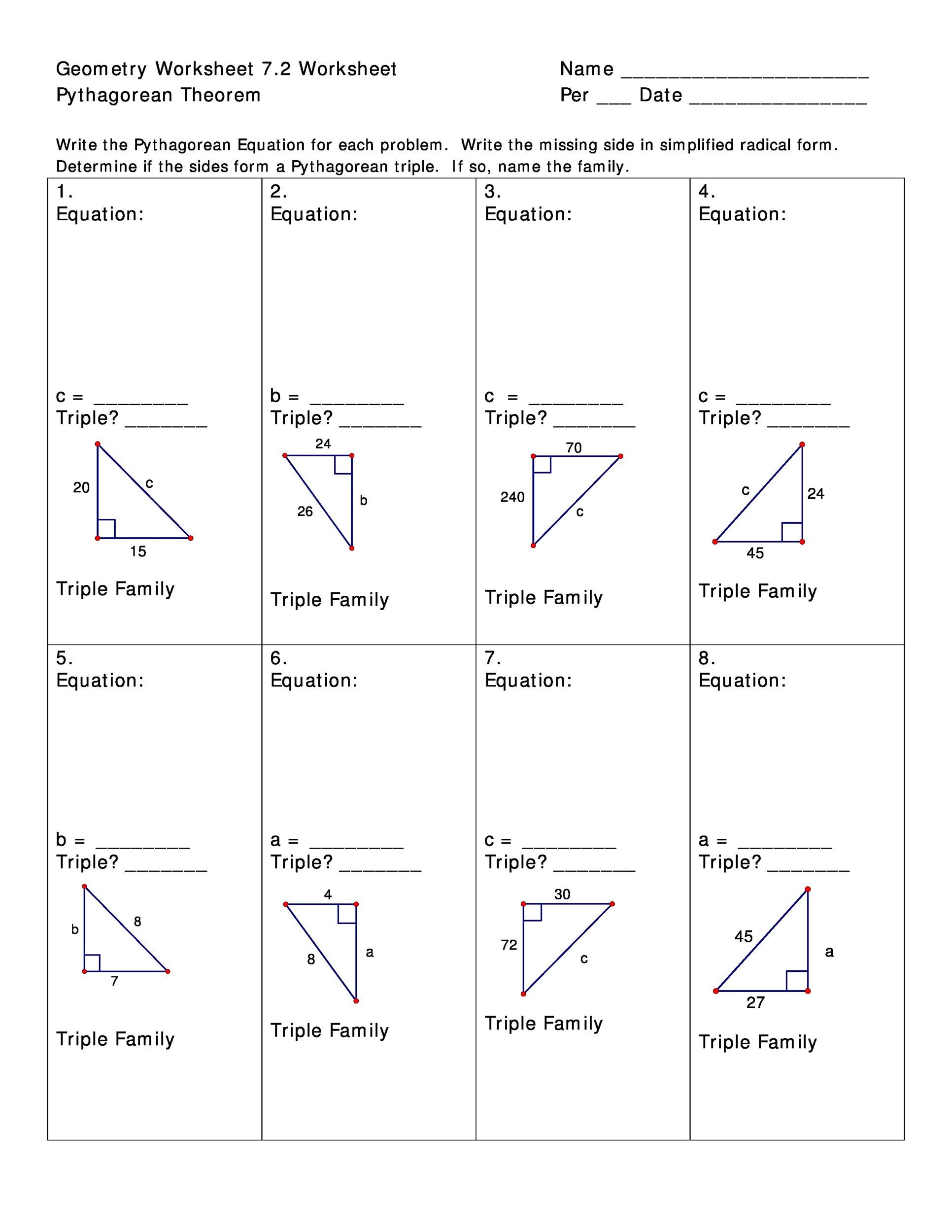 48 Pythagorean Theorem Worksheet with Answers [Word + PDF]