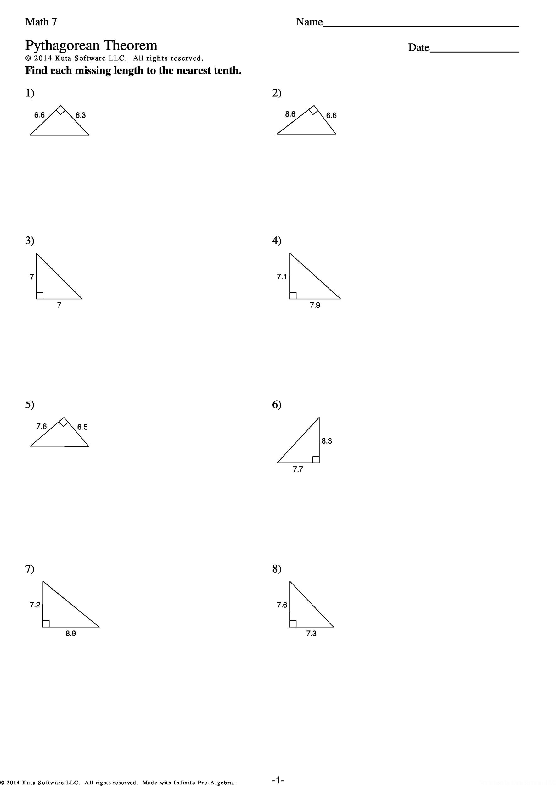 48 Pythagorean Theorem Worksheet with Answers [Word + PDF]