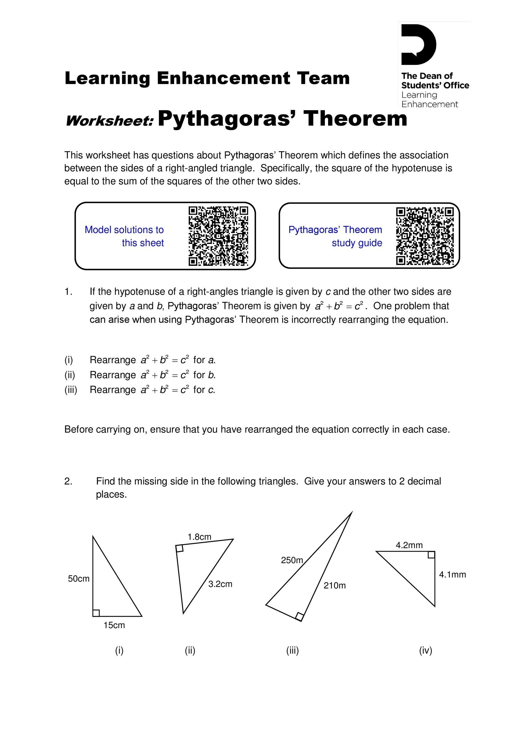 pythagoras-theorem-questions