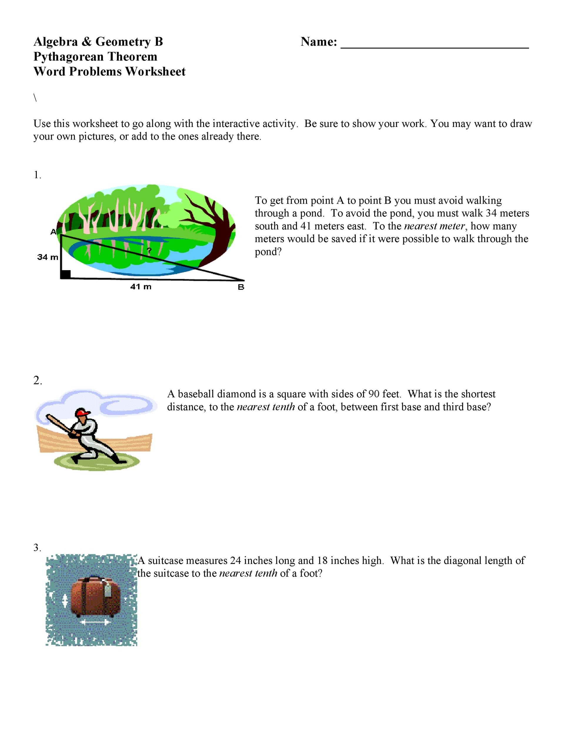 48 Pythagorean Theorem Worksheet with Answers [Word  PDF] alphabet worksheets, learning, worksheets for teachers, education, grade worksheets, and worksheets Pythagorean Theorem Word Problems Printable Worksheets 1165 x 900