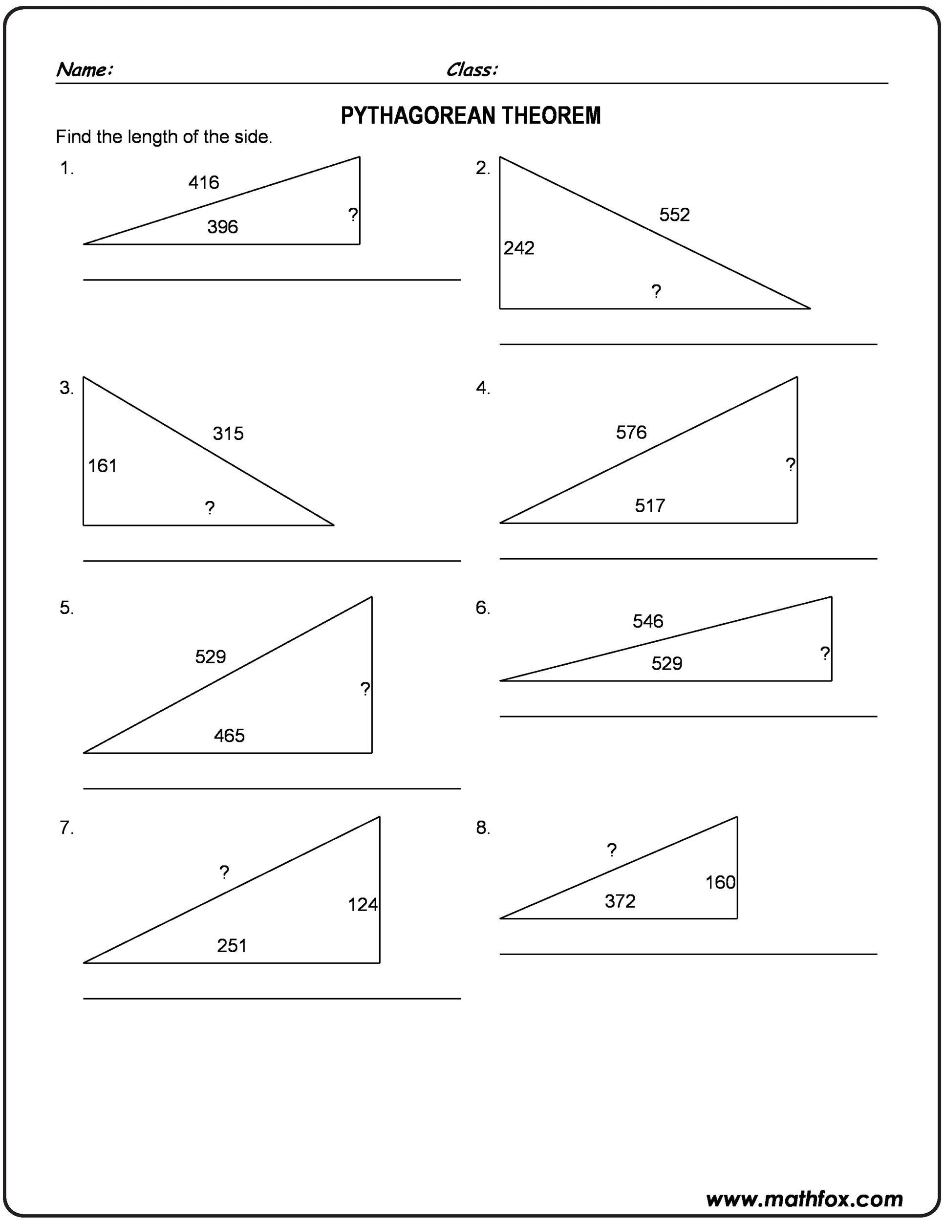 48 Pythagorean Theorem Worksheet with Answers [Word + PDF]