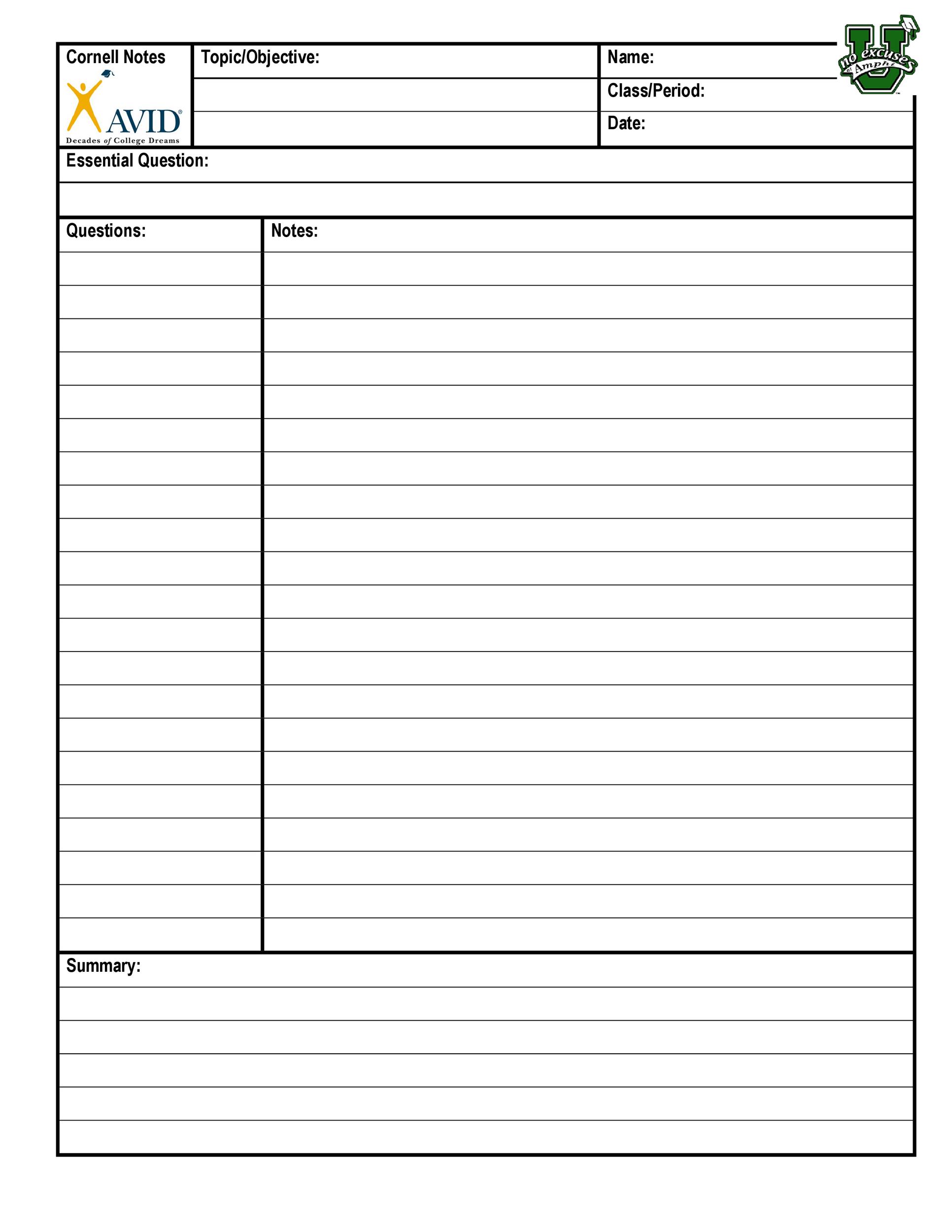 Cornell Notes Template Evernote For Mac With Regard To Word Note Taking Template