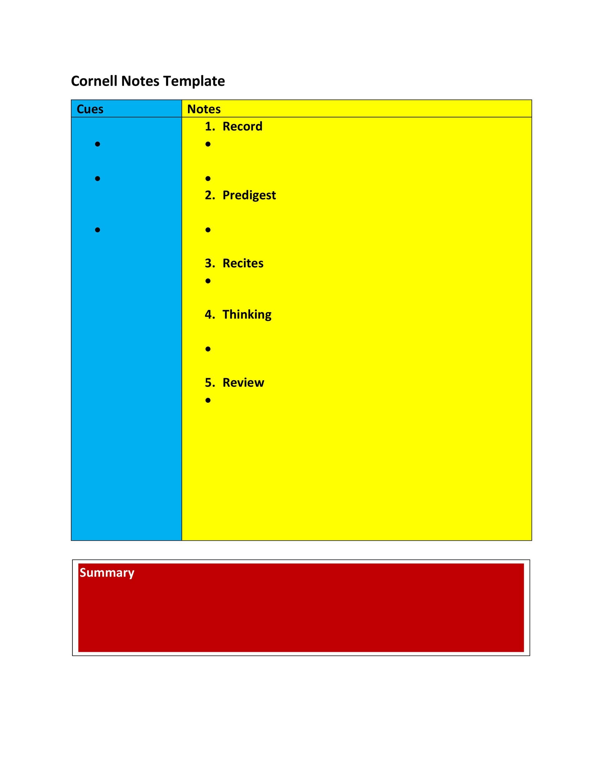 36 Cornell Notes Templates & Examples [Word, PDF] ᐅ TemplateLab