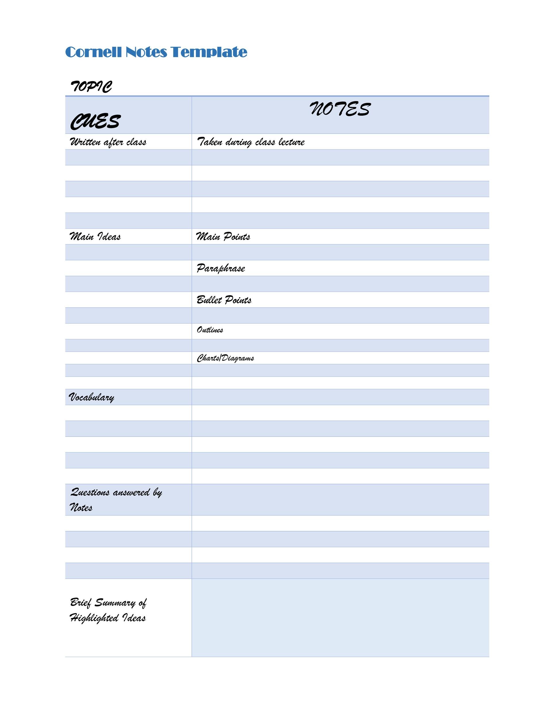 Lecture Notes Template Word