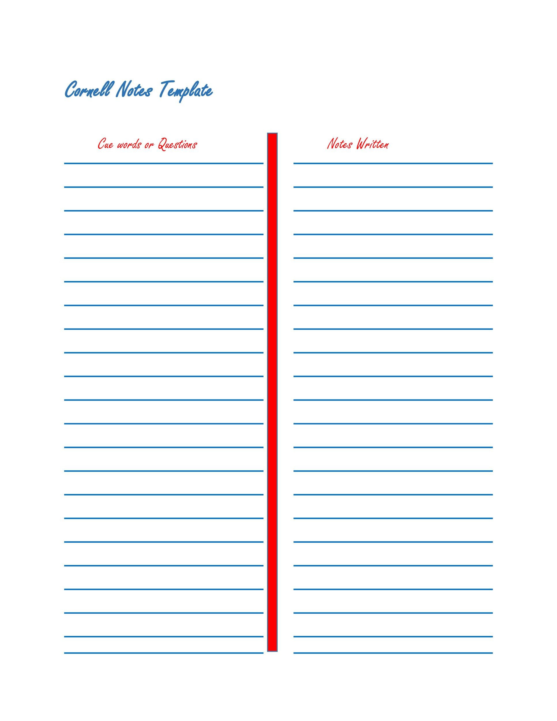 Free Printable Cornell Notes