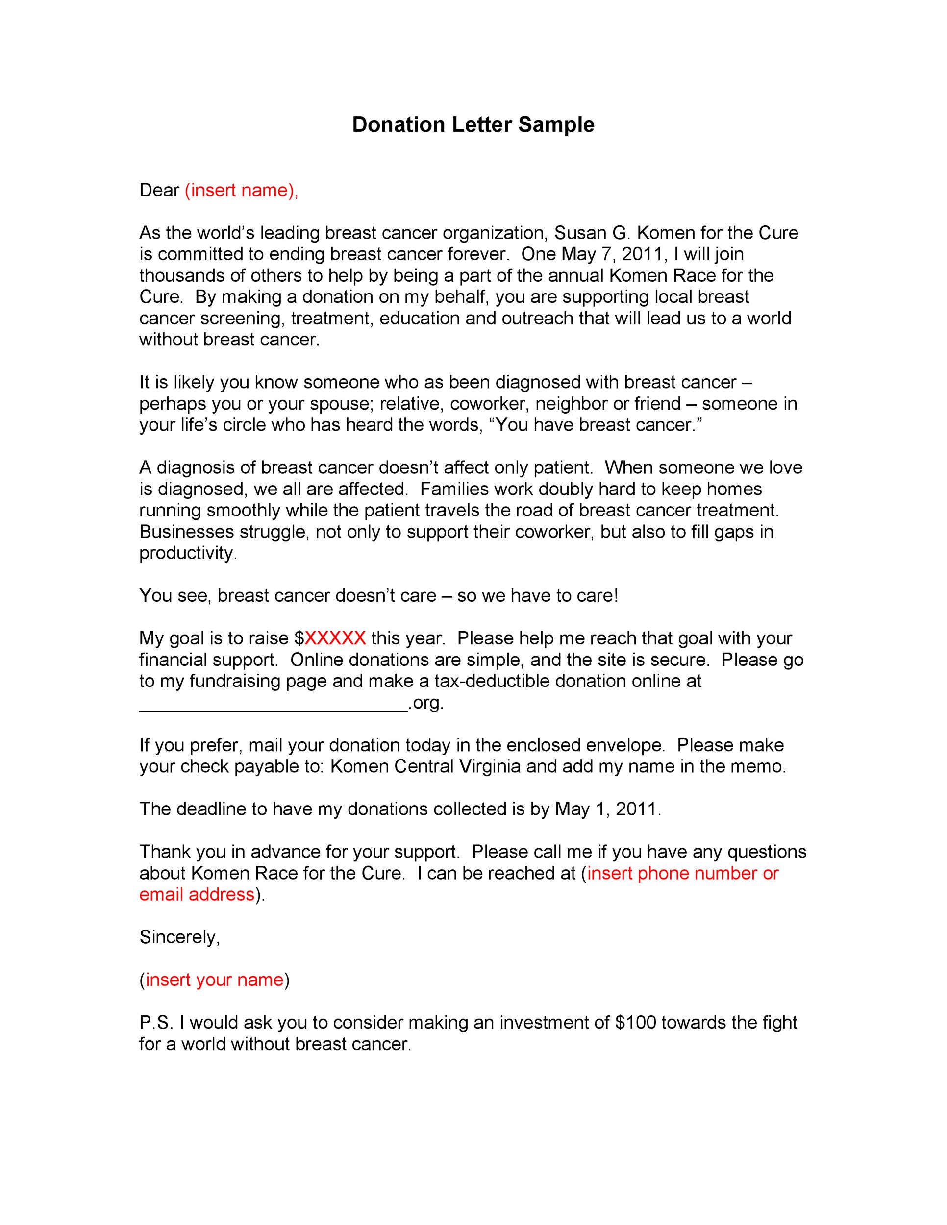 sample fundraising letter to businesses