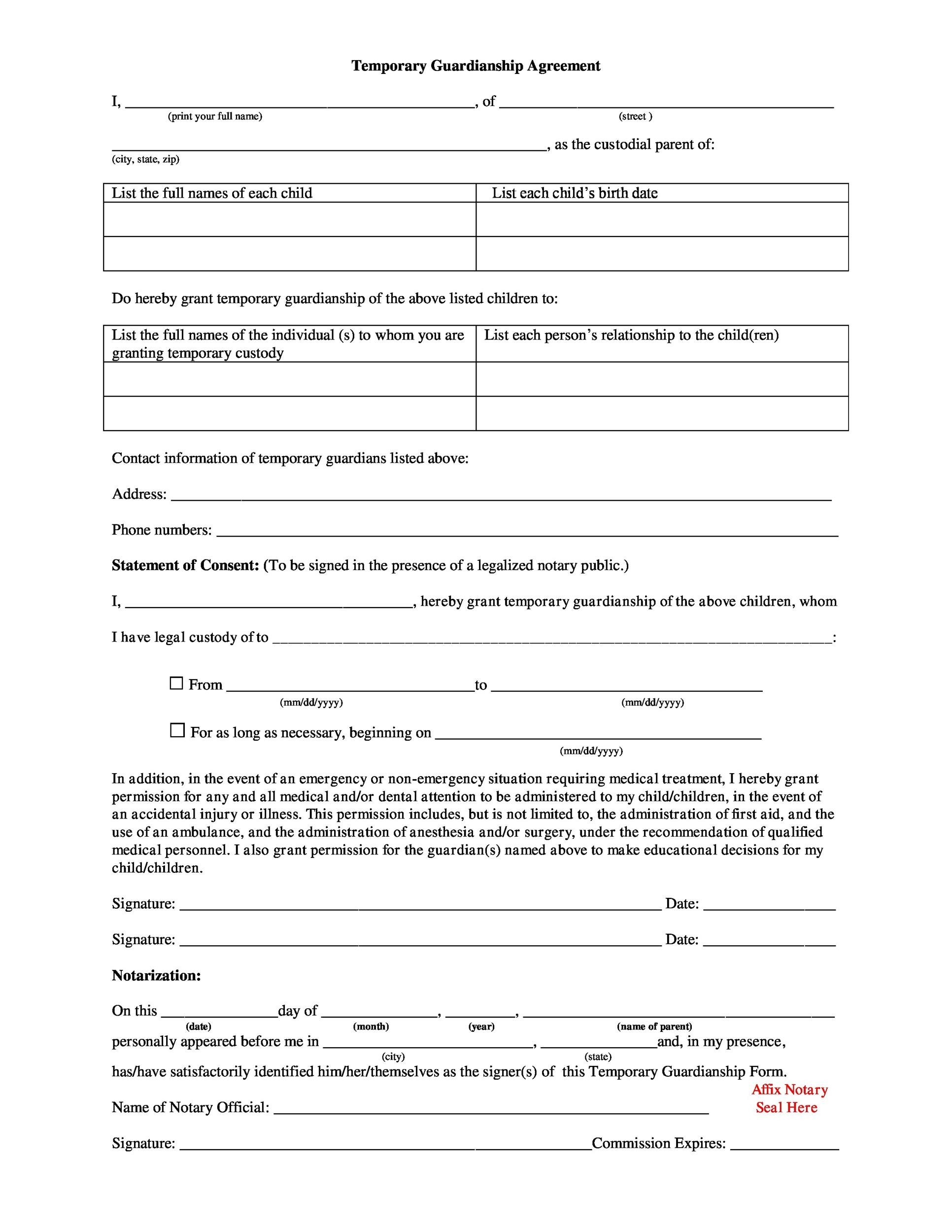 Notary Agreement Template Tutoreorg Master Of Documents 6076