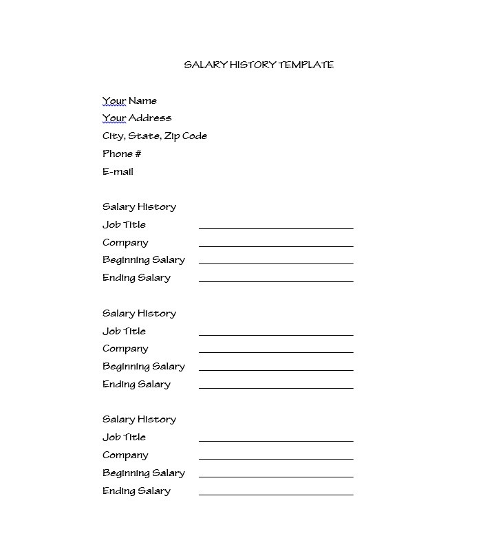 19 Great Salary History Templates & Samples Template Lab