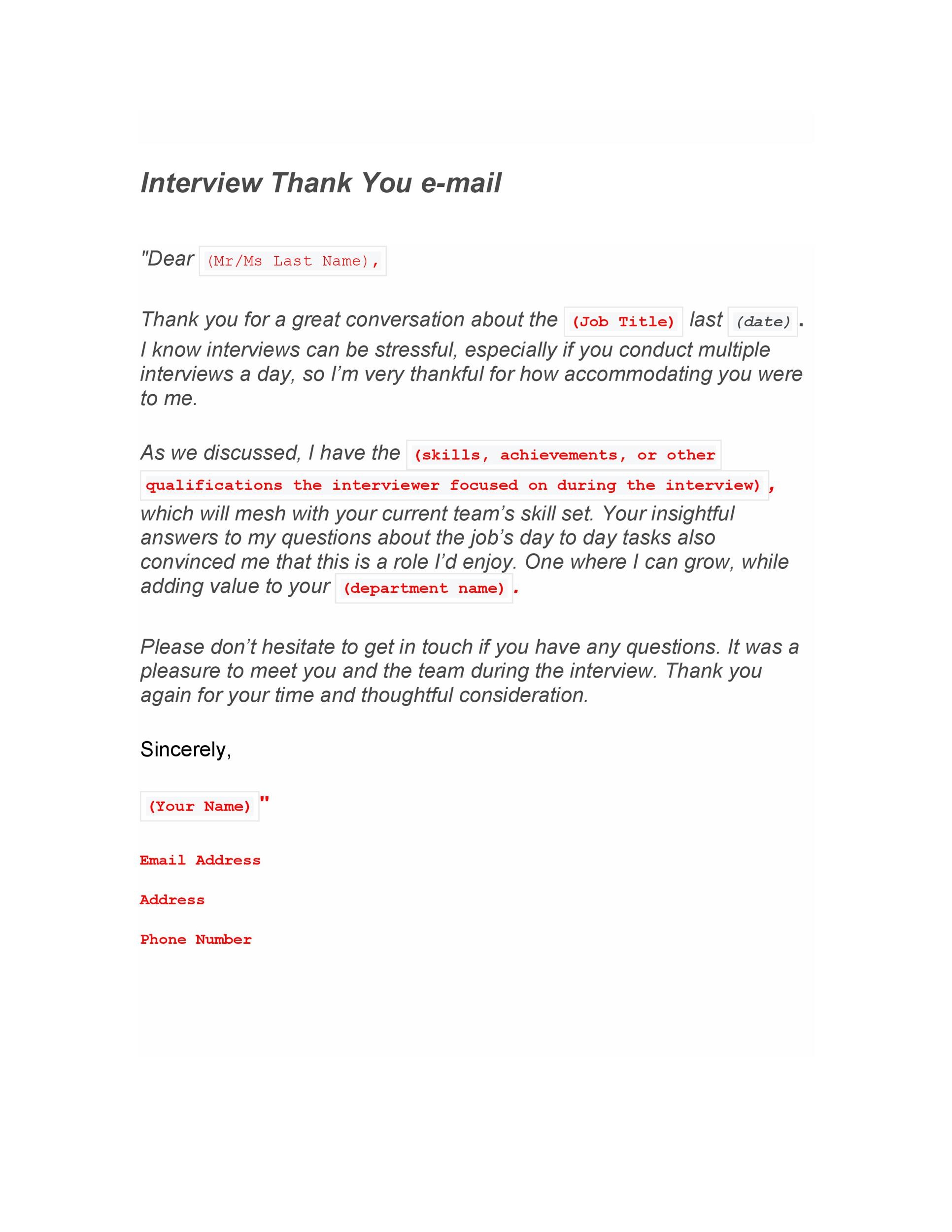40 Thank You Email After Interview Templates Template Lab