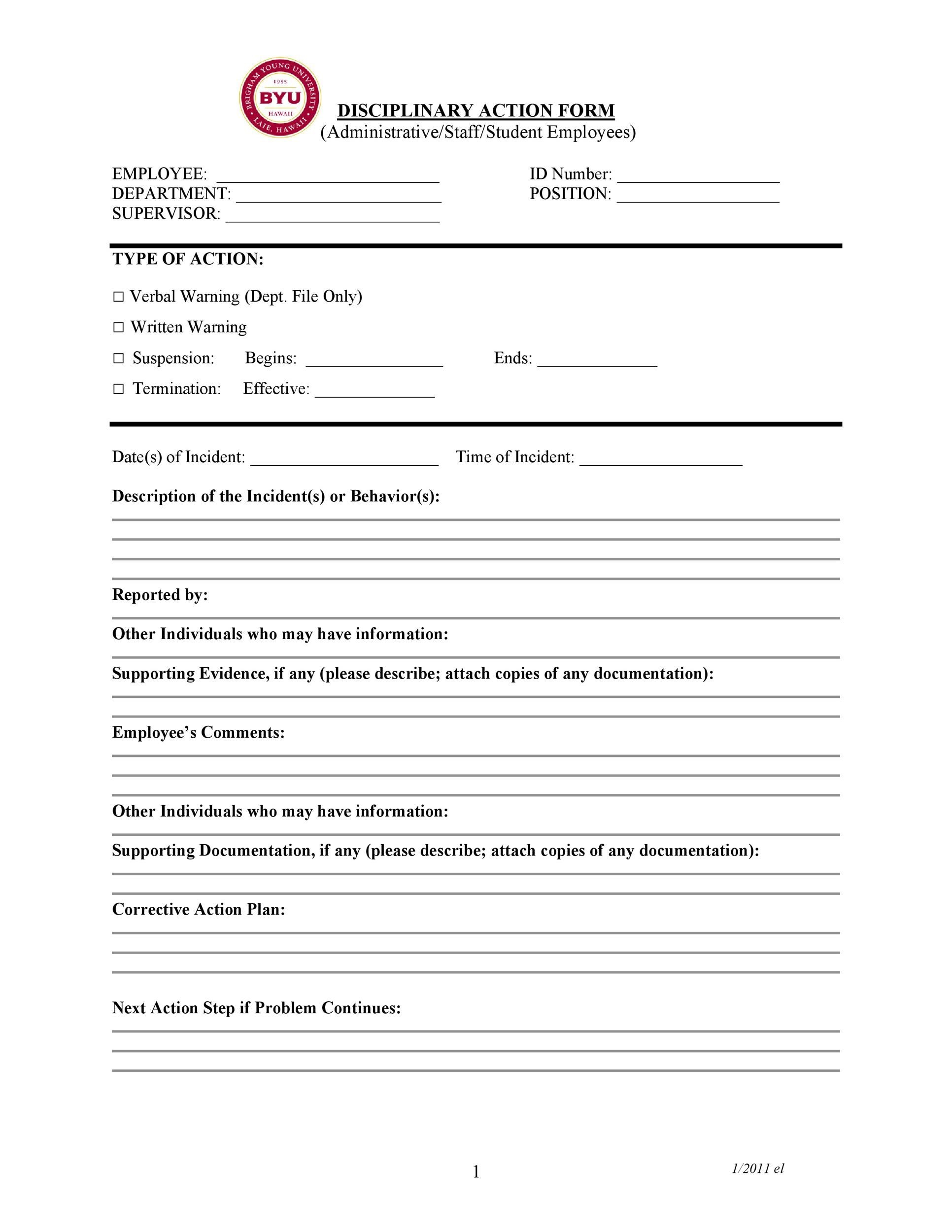 46 Effective Employee Write Up Forms [+ Disciplinary Action Forms]