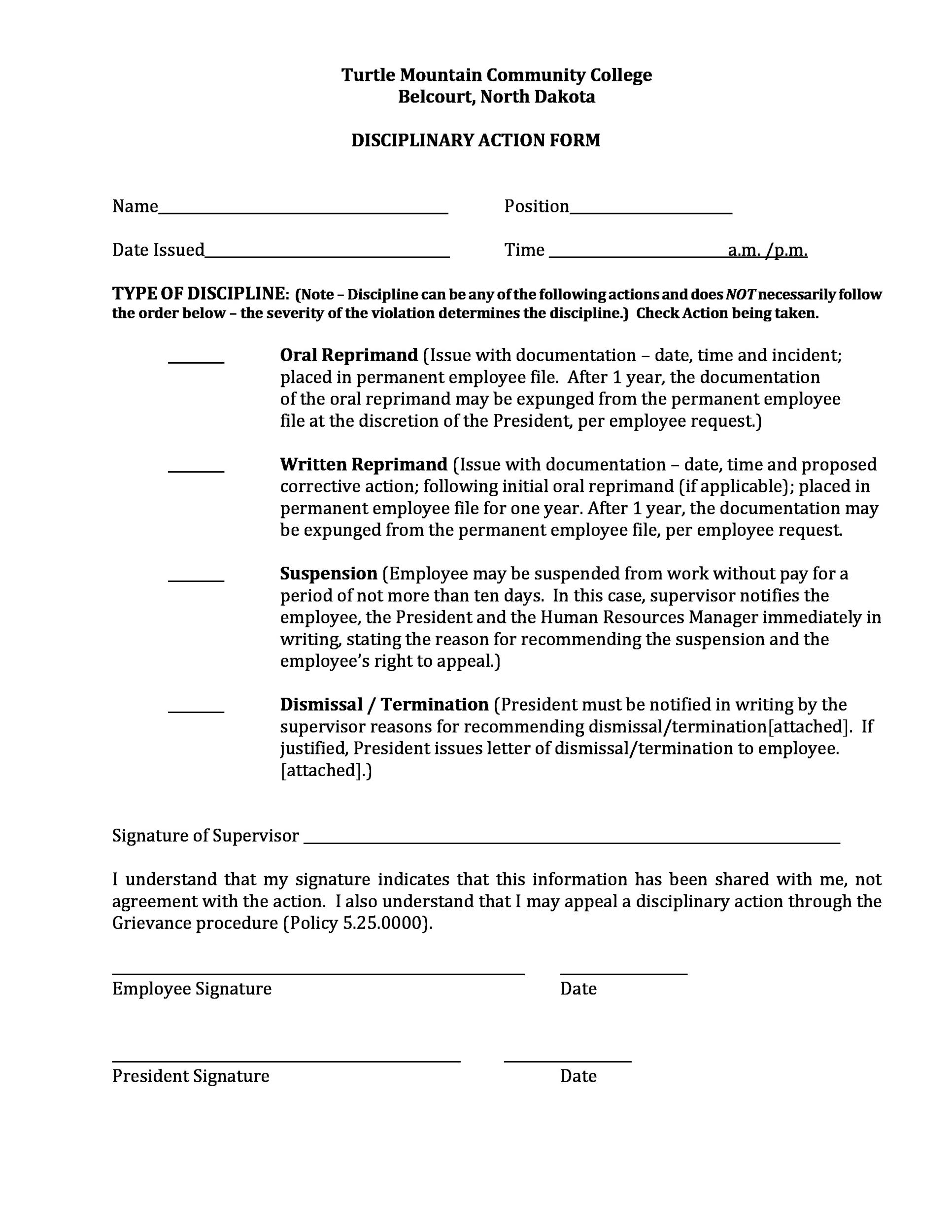 46 Effective Employee Write Up Forms Disciplinary Action Forms 