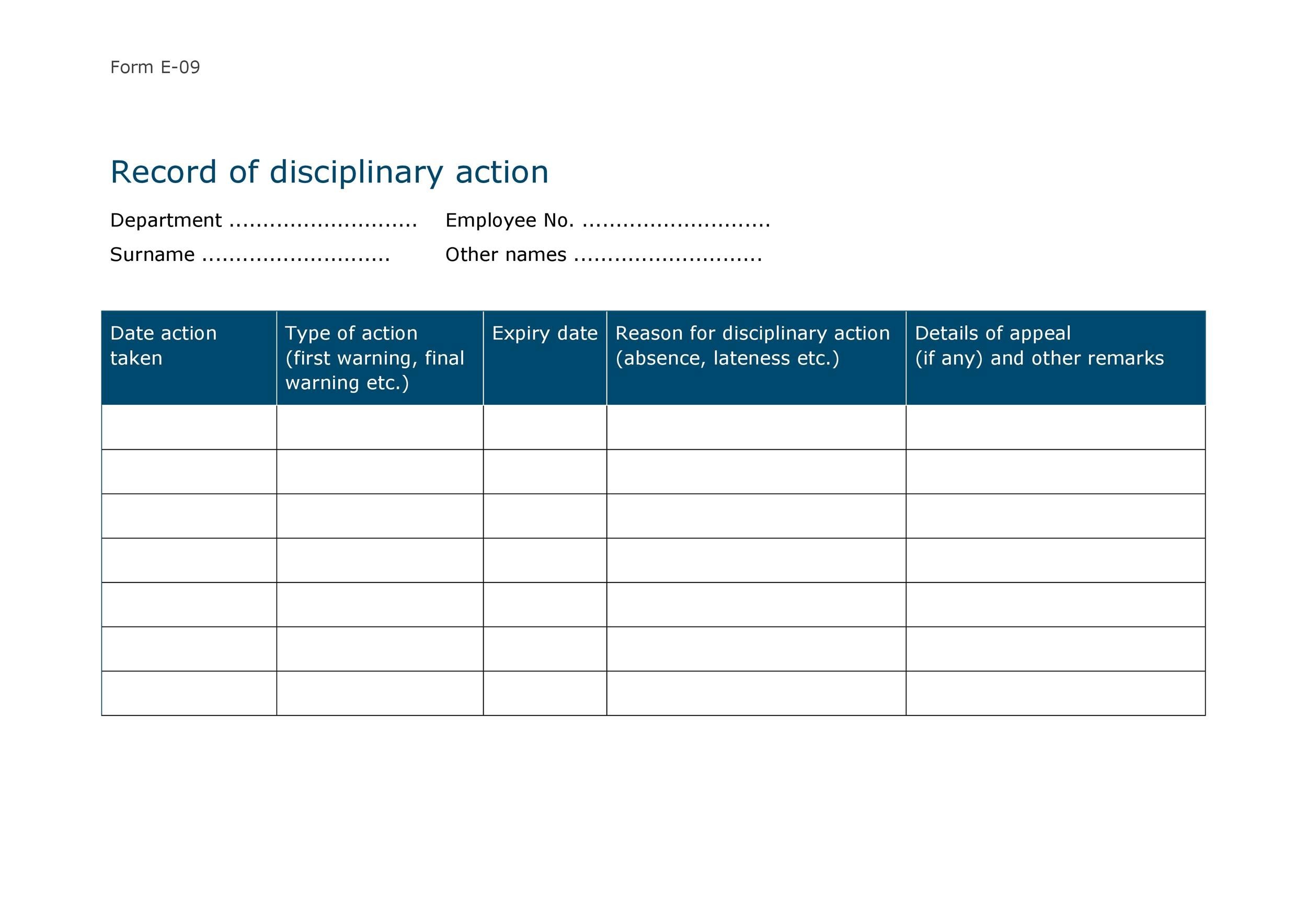 46-effective-employee-write-up-forms-disciplinary-action-forms