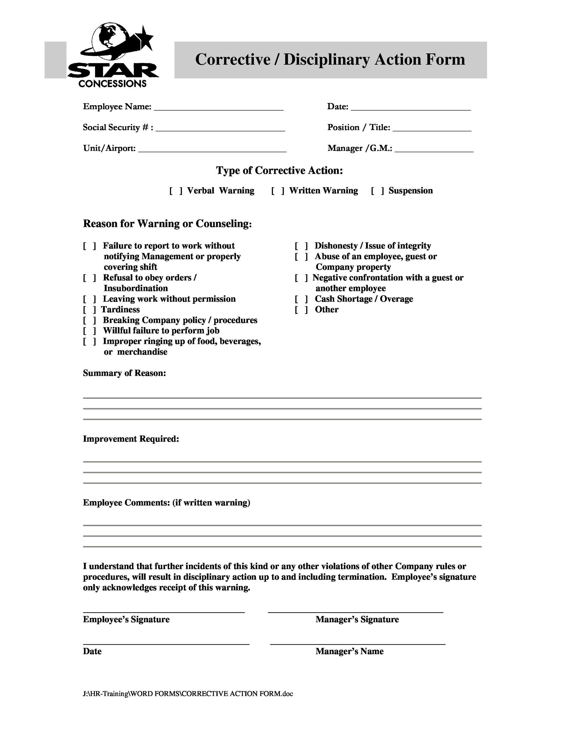 46-effective-employee-write-up-forms-disciplinary-action-forms